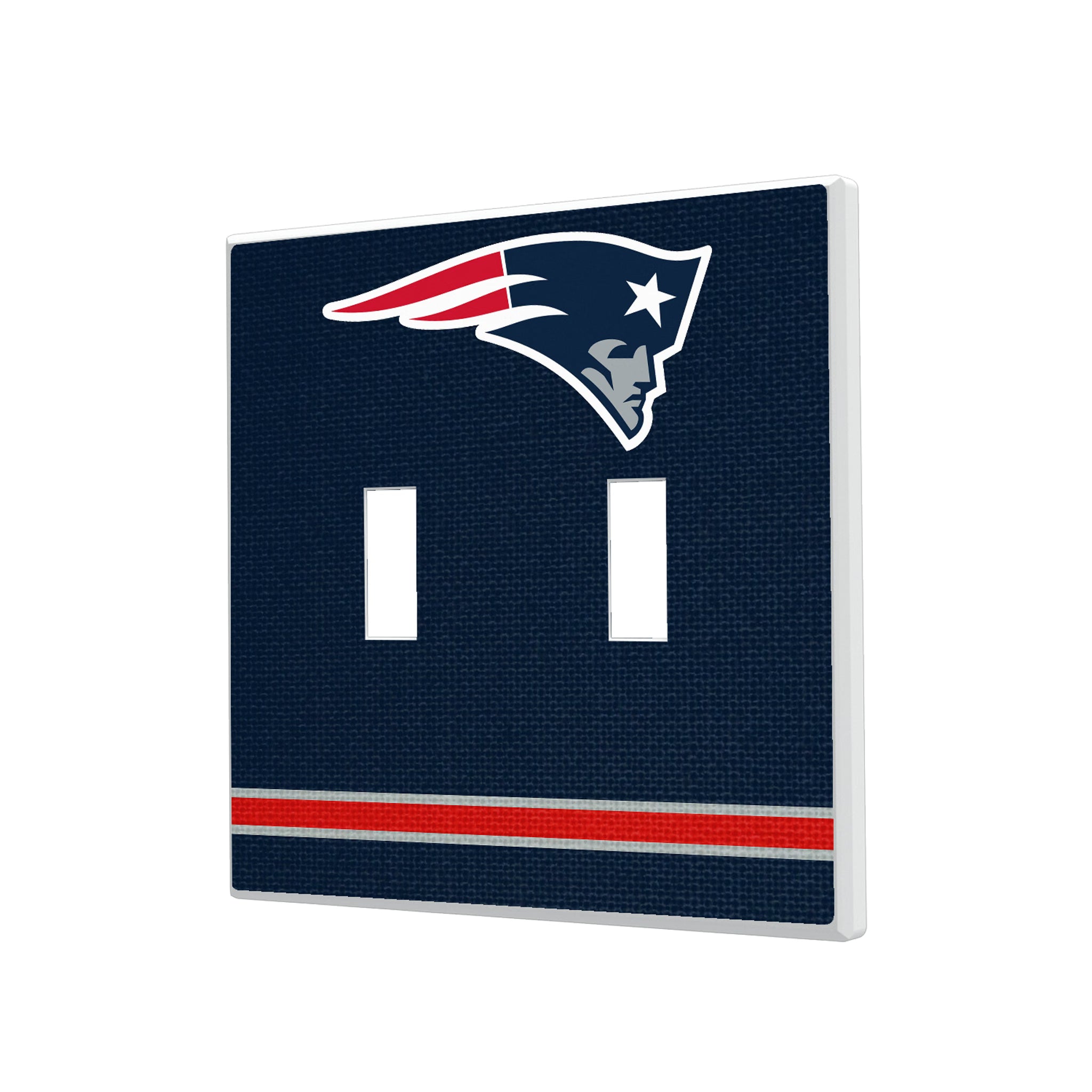 New England Patriots Stripe Hidden-Screw Light Switch Plate#Style_Double Toggle