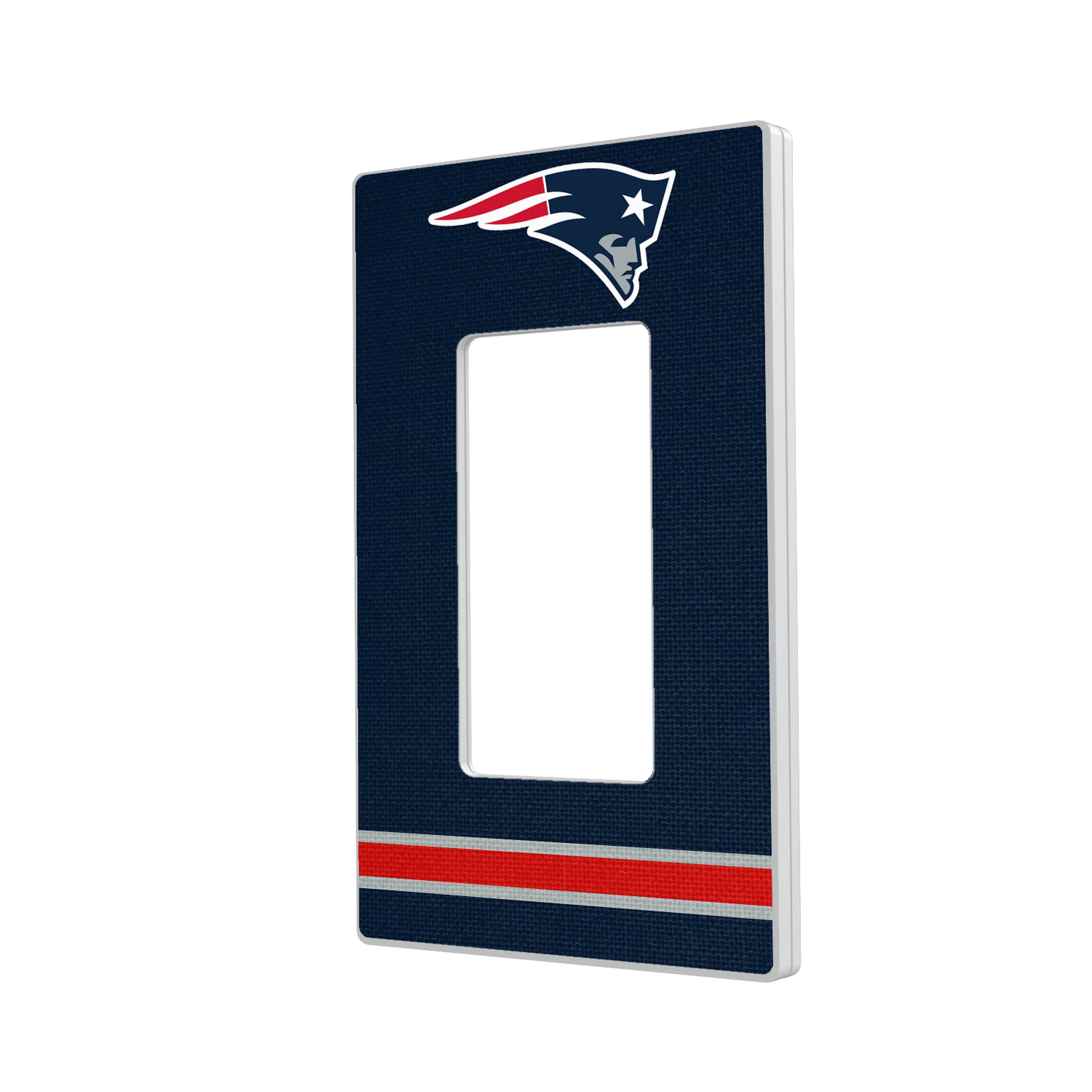 New England Patriots Stripe Hidden-Screw Light Switch Plate#Style_Single Rocker