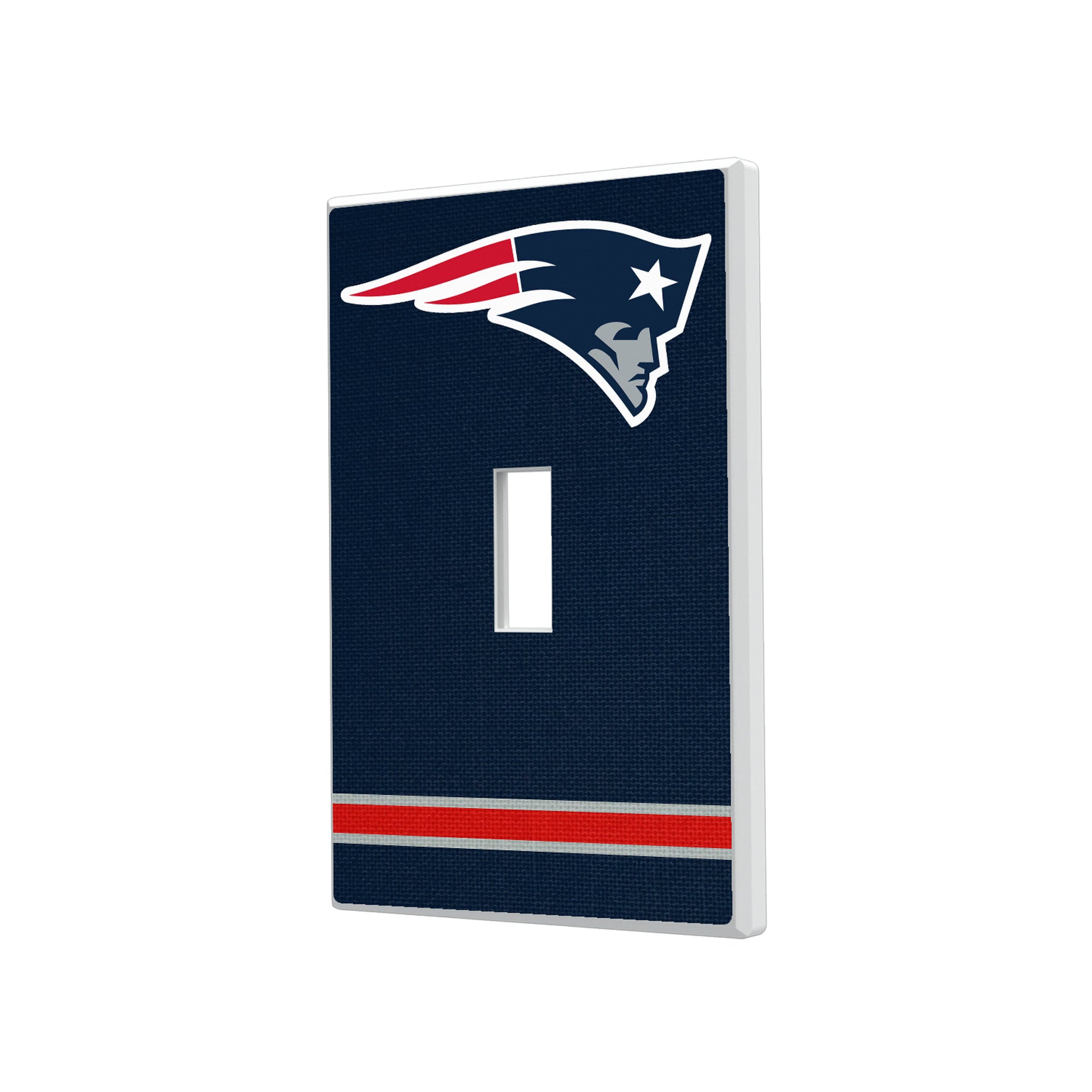 New England Patriots Stripe Hidden-Screw Light Switch Plate#Style_Single Toggle