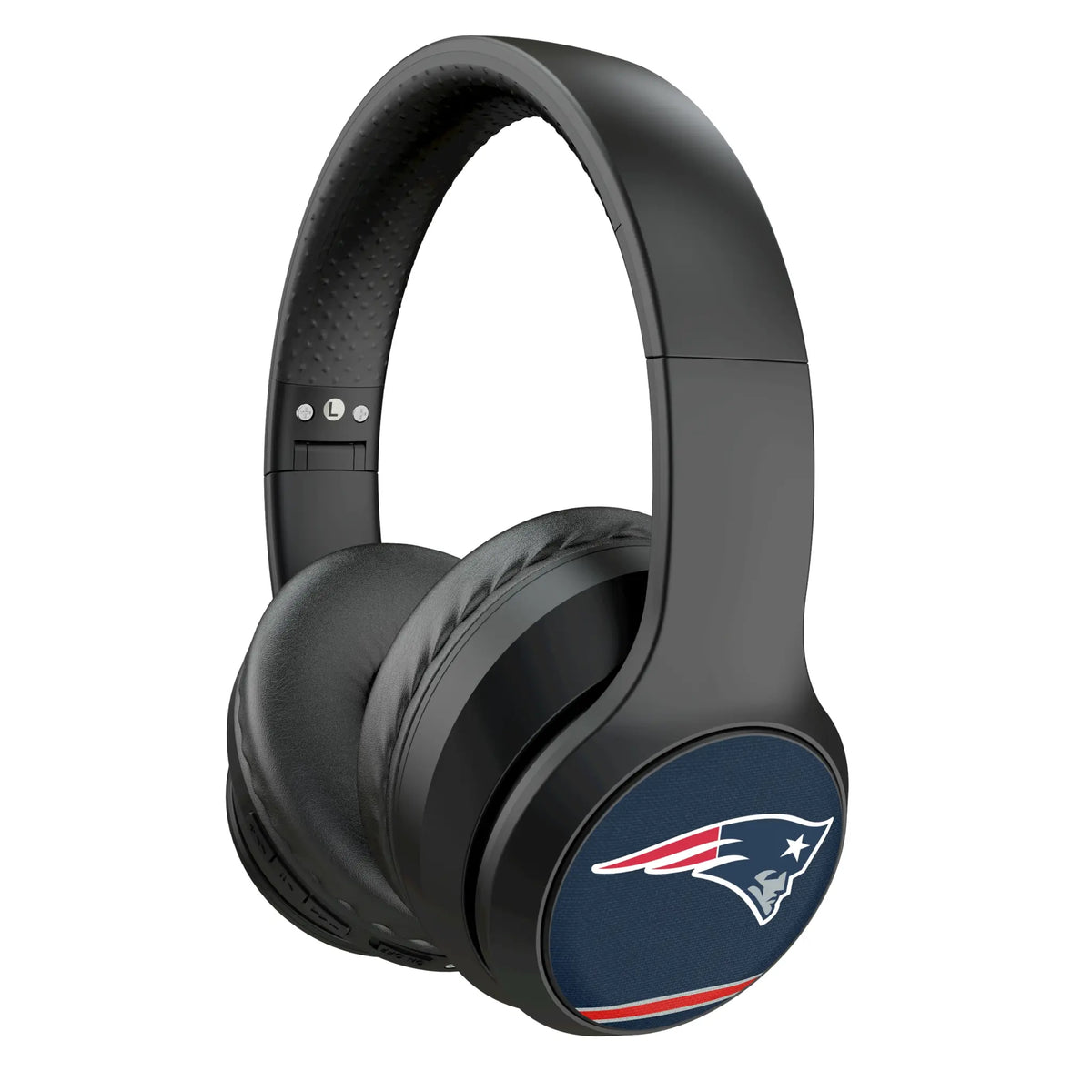 New England Patriots Stripe Wireless Over-Ear Headphones With Case