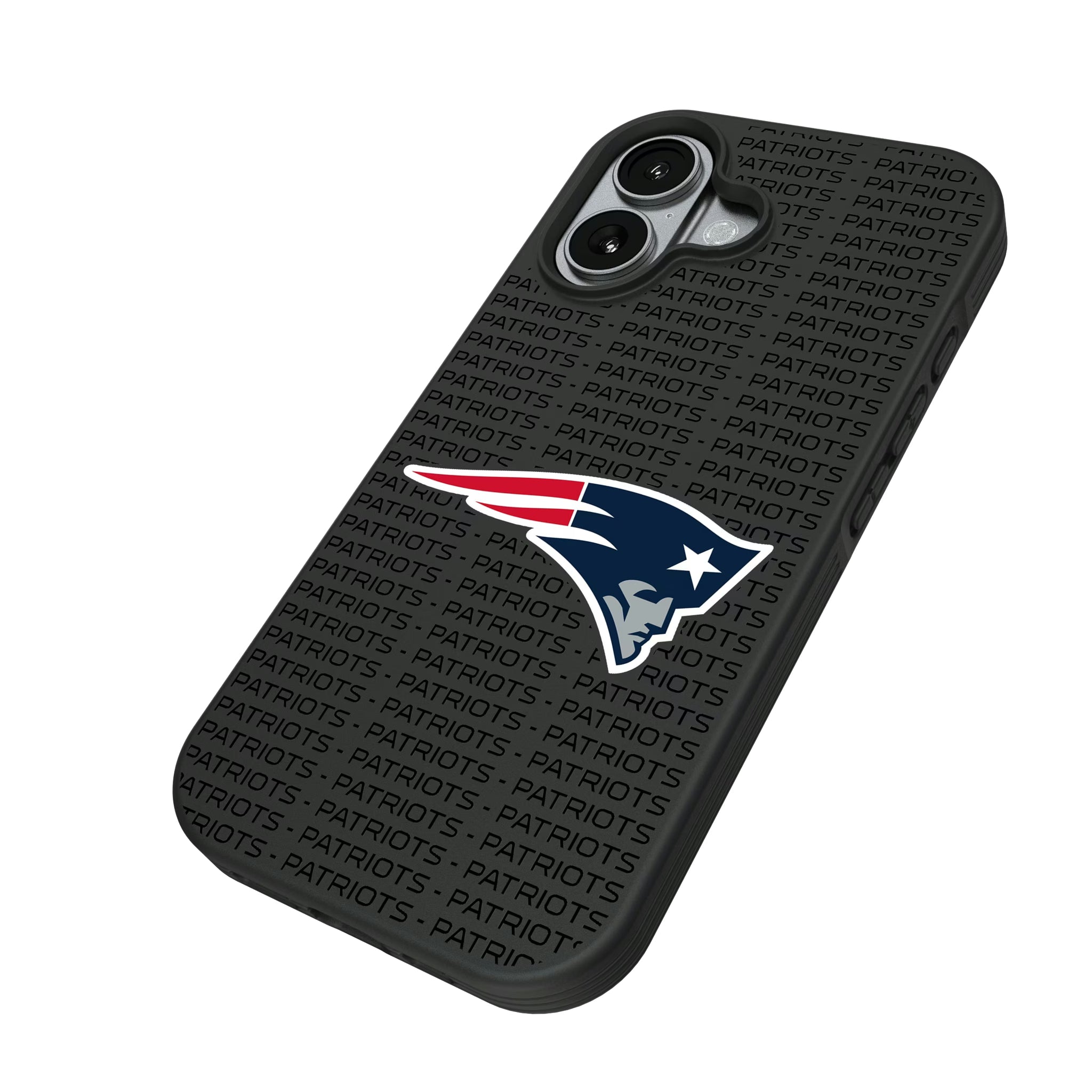 New England Patriots Text Backdrop iPhone Bump Phone Case for Apple iPhone - Isometric View#Device_iPhone 17