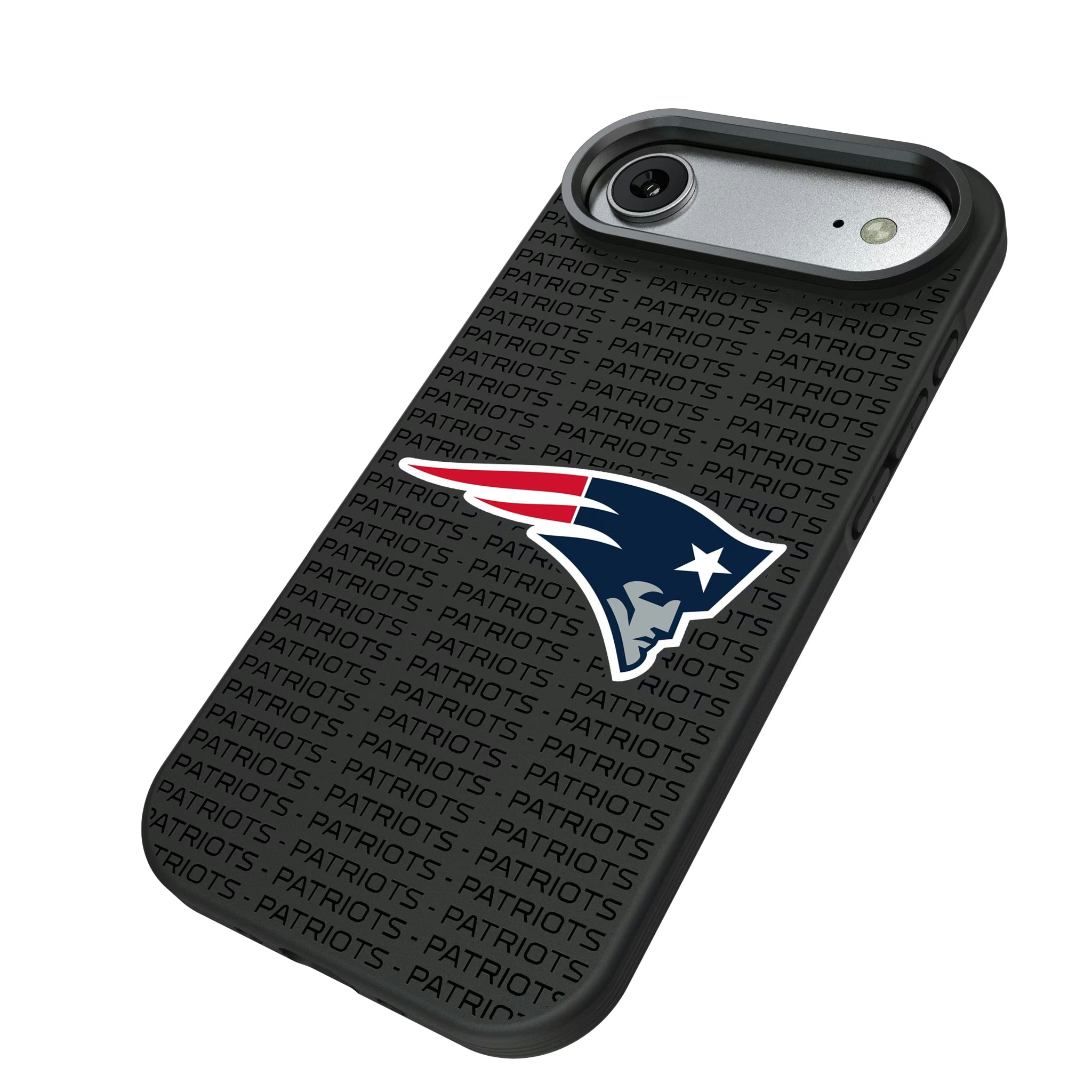 New England Patriots Text Backdrop iPhone Bump Phone Case for Apple iPhone - Isometric View#Device_iPhone Air