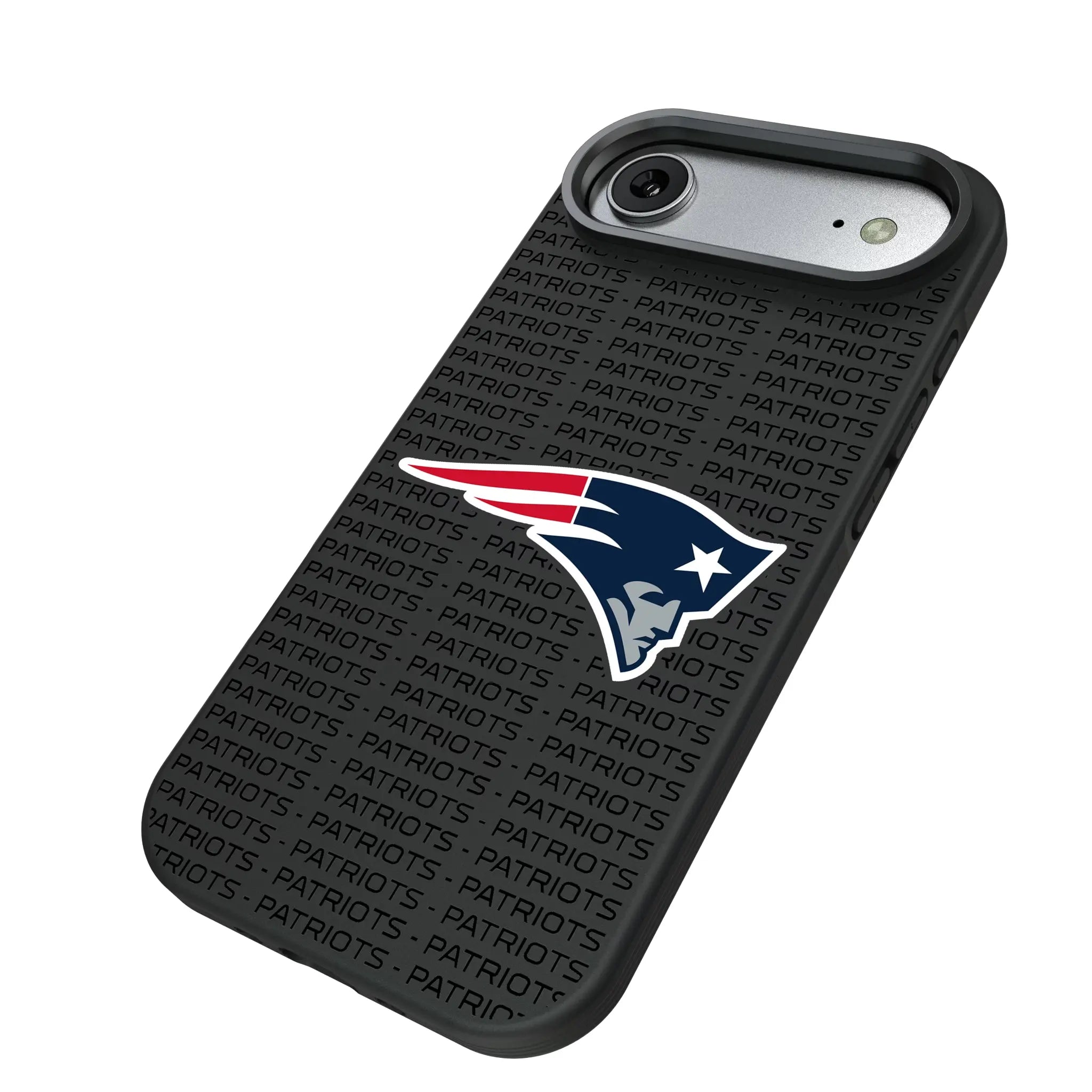 New England Patriots Text Backdrop iPhone Bump Phone Case for Apple iPhone - Isometric View#Device_iPhone Air