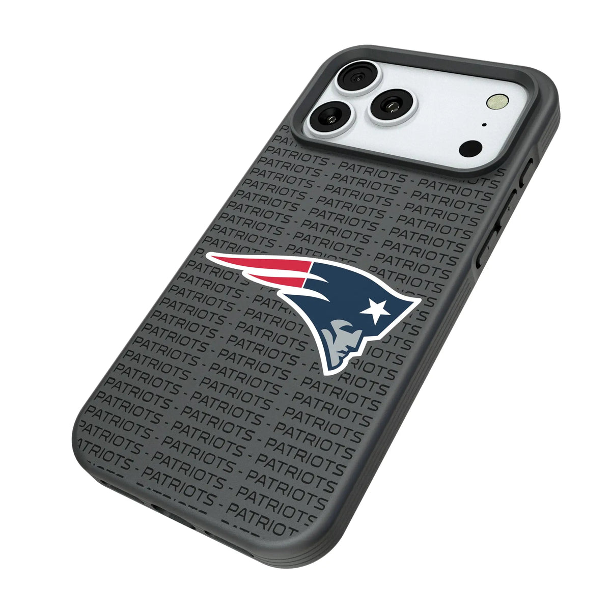 New England Patriots Text Backdrop iPhone Bump Phone Case for Apple iPhone - Isometric View#Device_iPhone 18 Pro Max