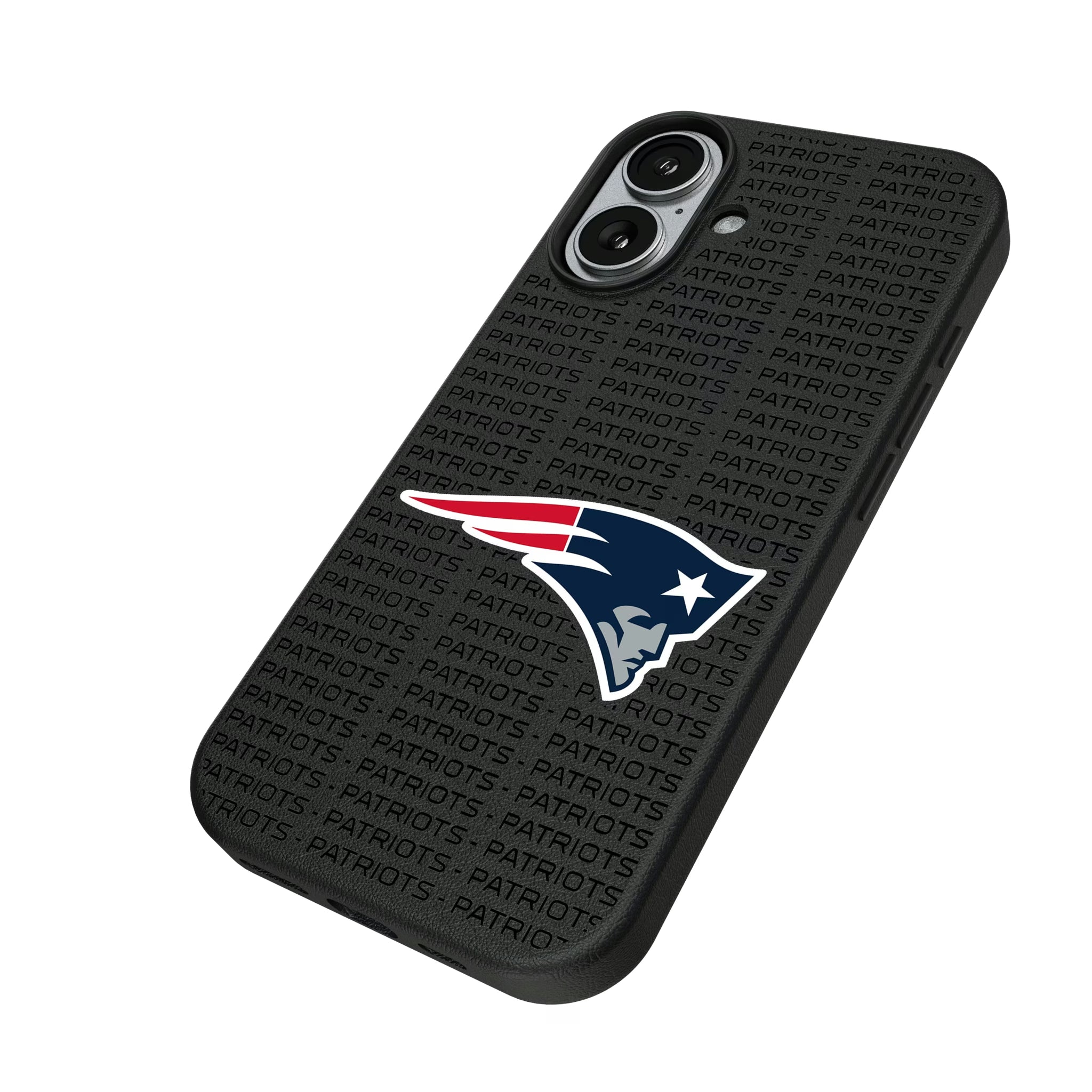New England Patriots Text Backdrop iPhone MagSafe Compatible Phone Case for Apple iPhone - Isometric View#Device_iPhone 17