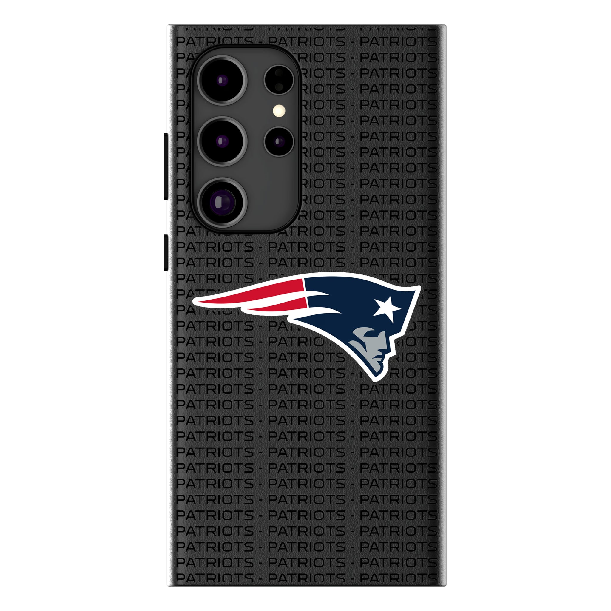 New England Patriots Text Backdrop Galaxy MagSafe Compatible Phone Case for Samsung Galaxy
