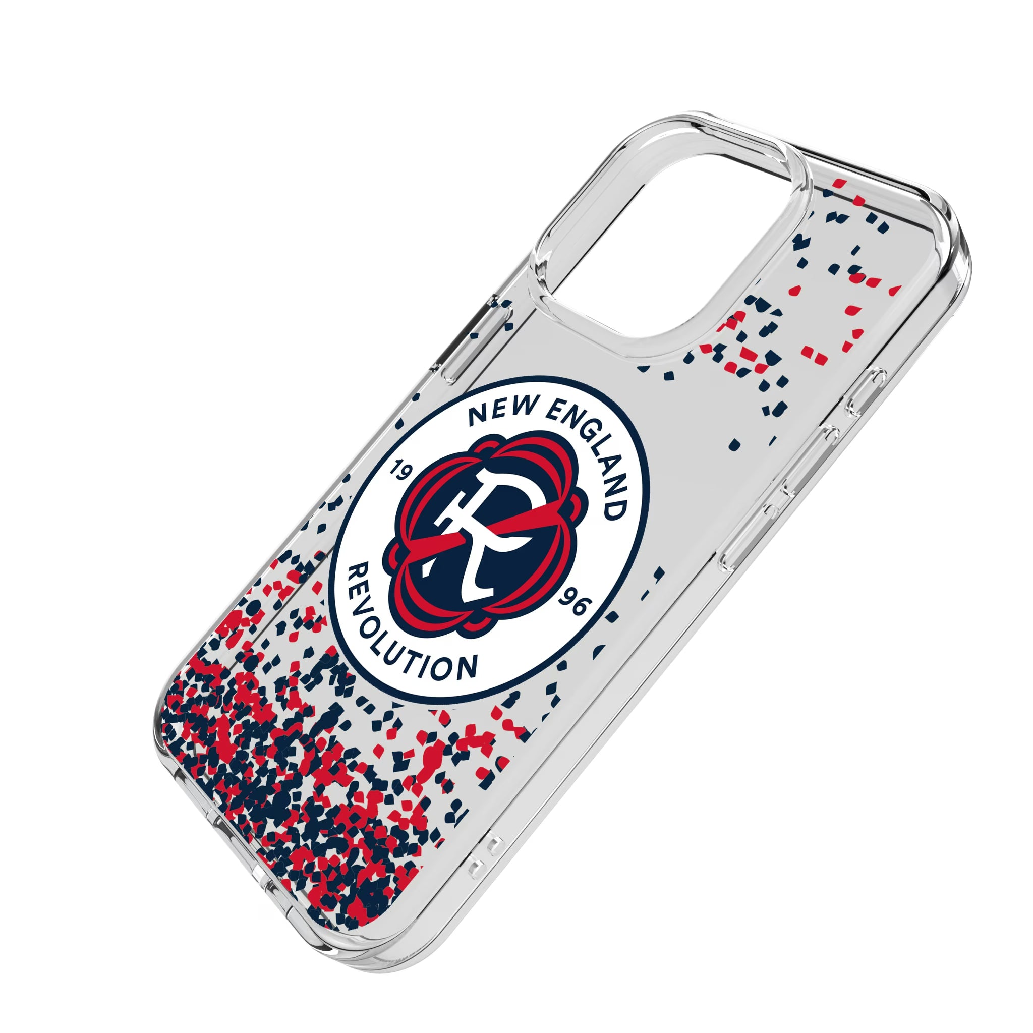New England Revolution Confetti iPhone Clear Phone Case for Apple iPhone - Isometric View
