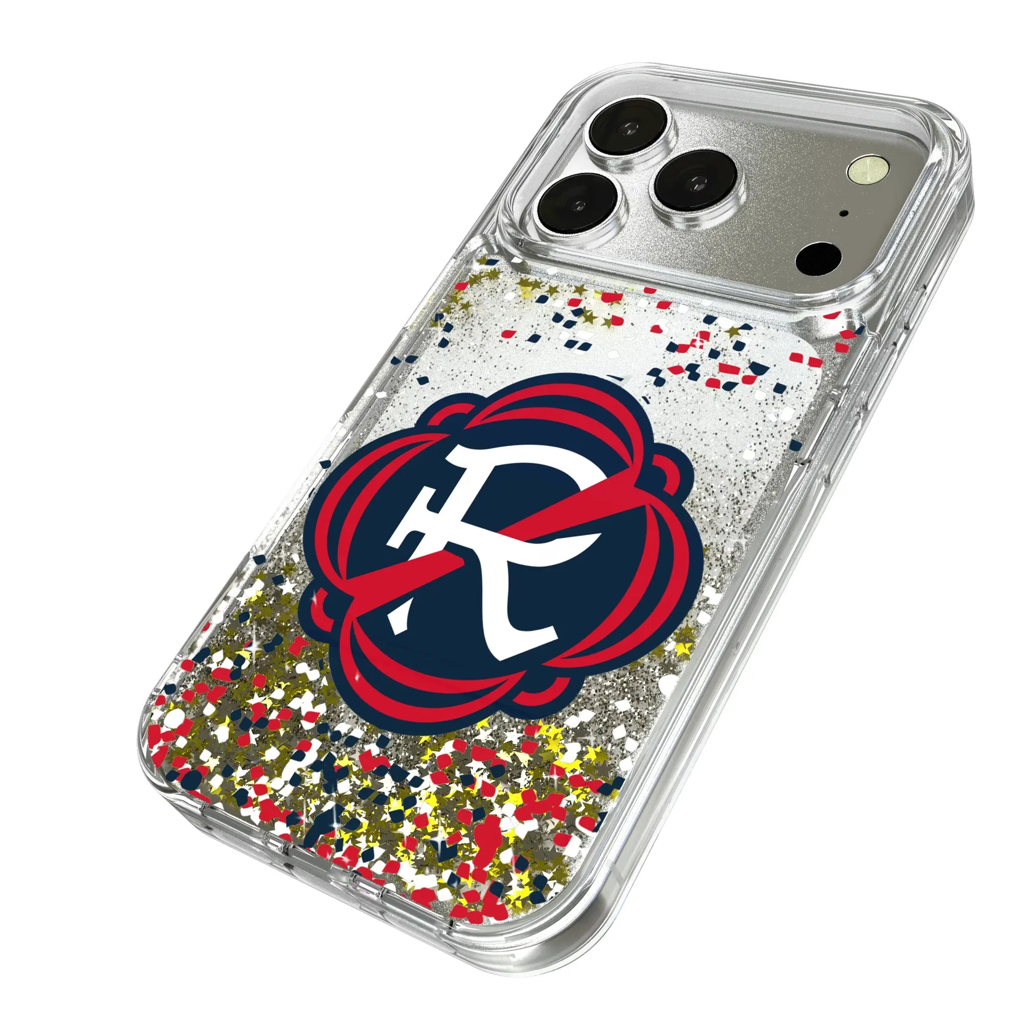 New England Revolution Confetti iPhone Glitter Phone Case for Apple iPhone - Isometric View
