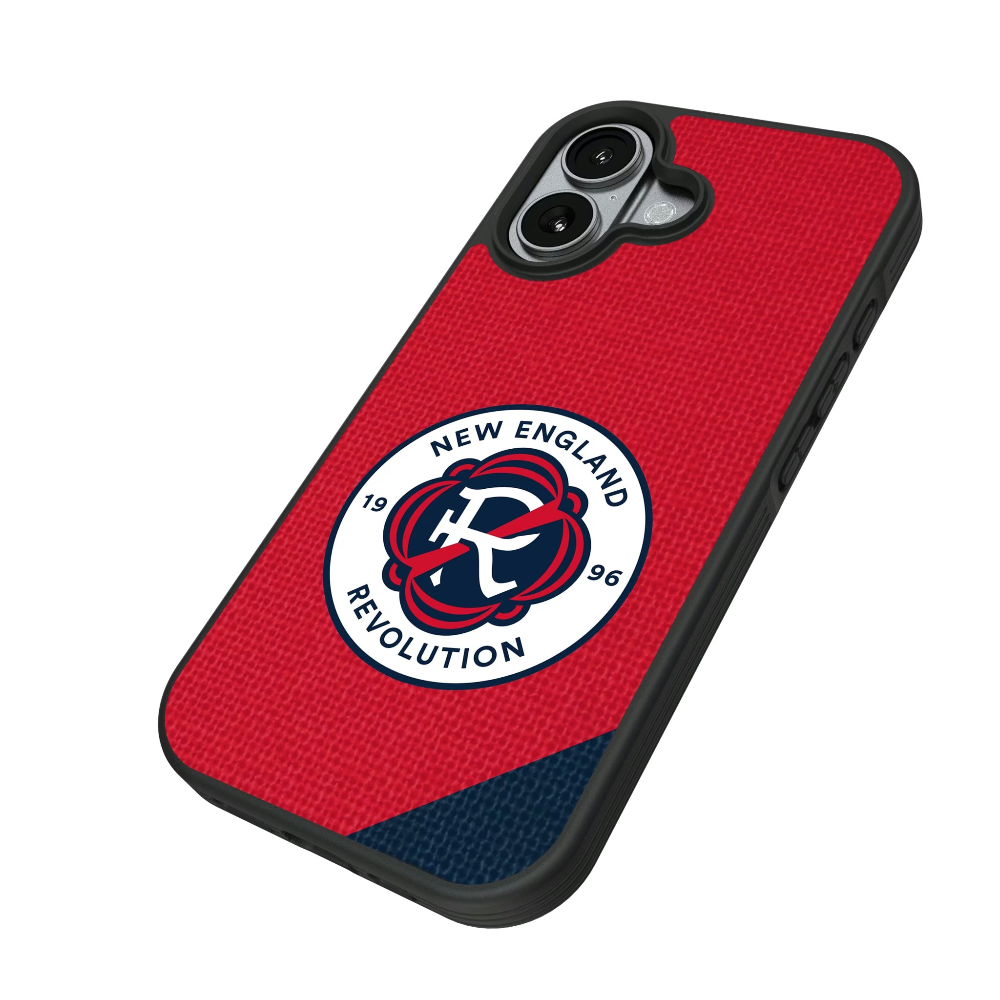 New England Revolution Diagonal Stripe iPhone Bump Phone Case for Apple iPhone - Isometric View#Device_iPhone 17