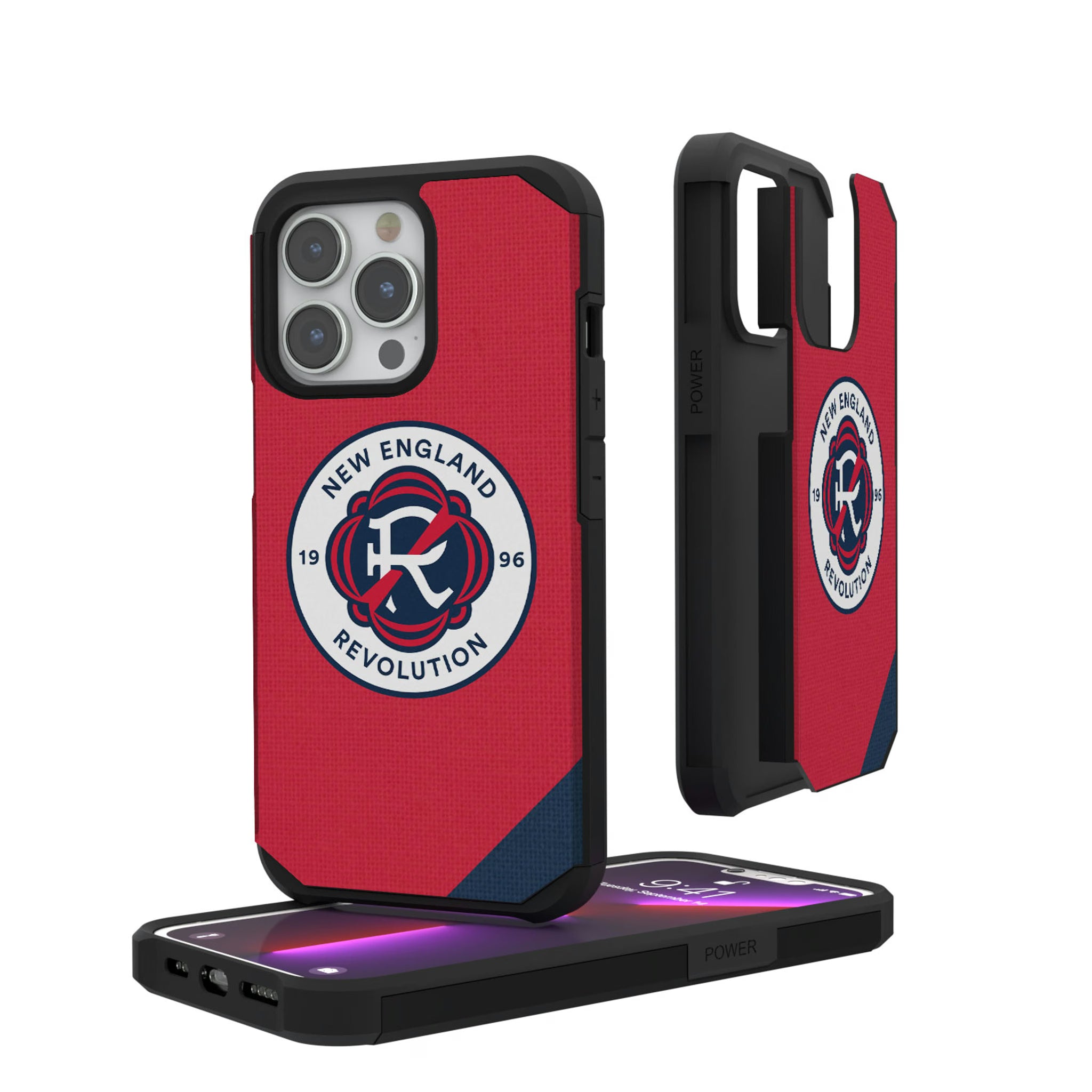 New England Revolution Diagonal Stripe iPhone Rugged Phone Case for Apple iPhone