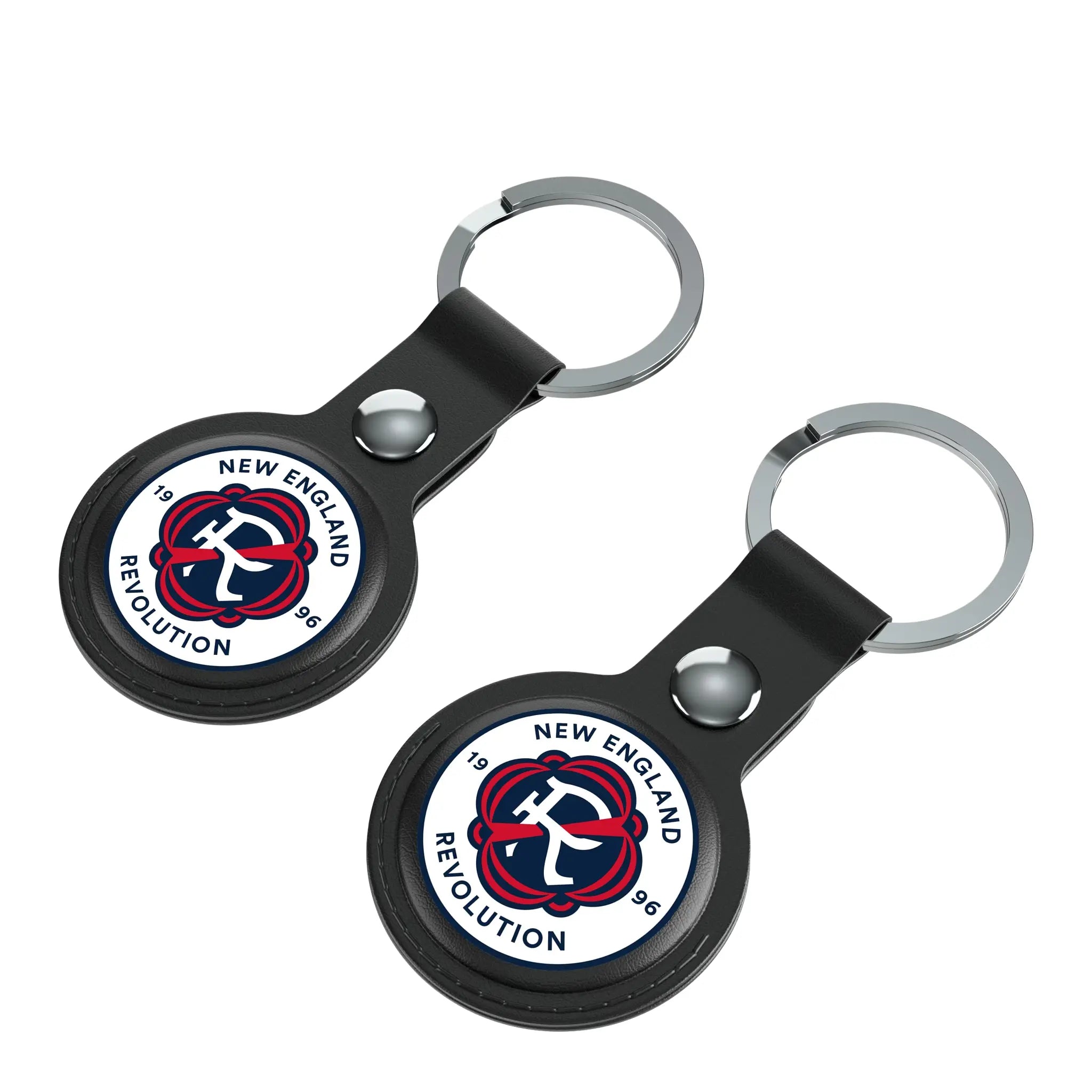 New England Revolution Insignia AirTag Black Airtag Holder 2-Pack - Isometric View