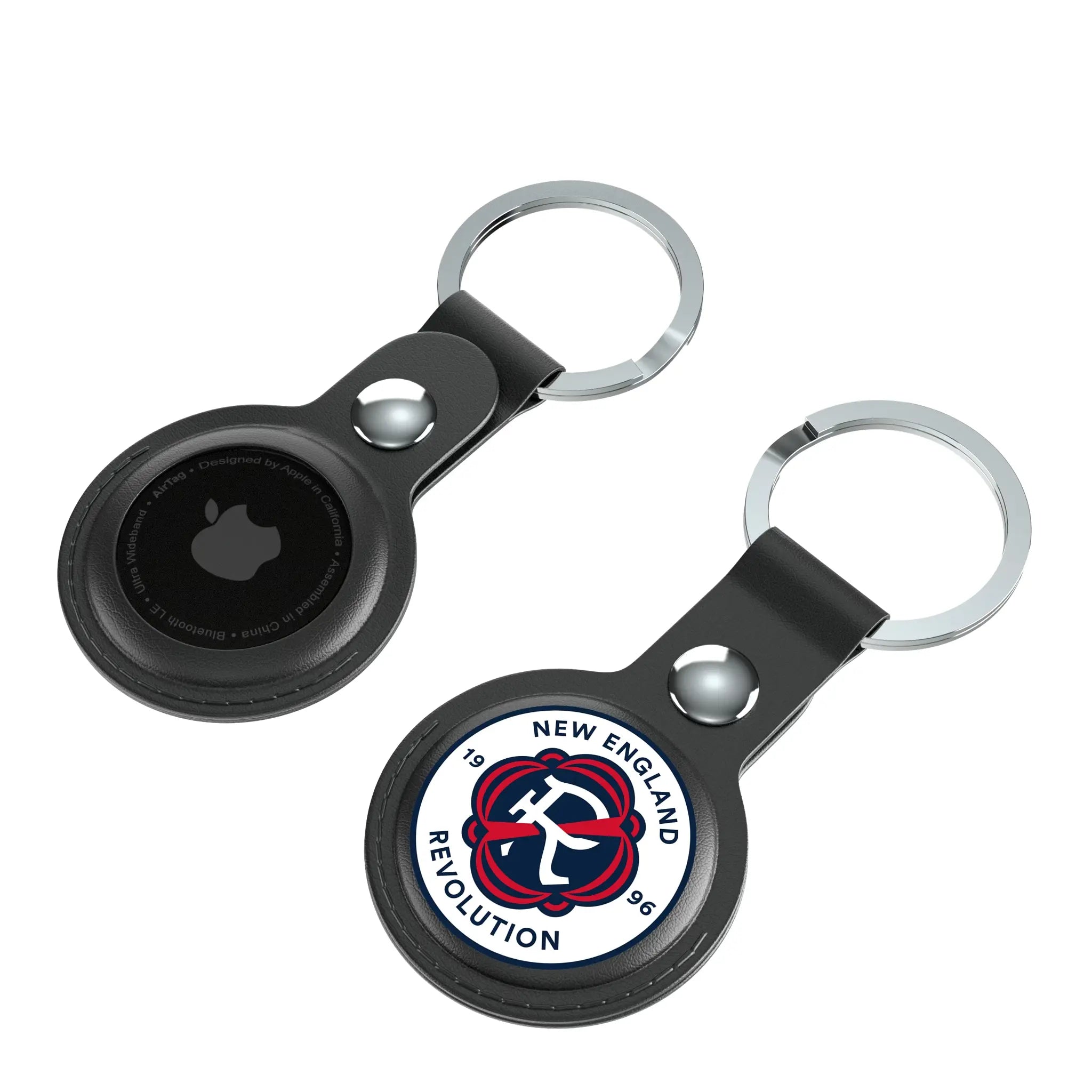New England Revolution Insignia AirTag Black Airtag Holder 2-Pack - Isometric View