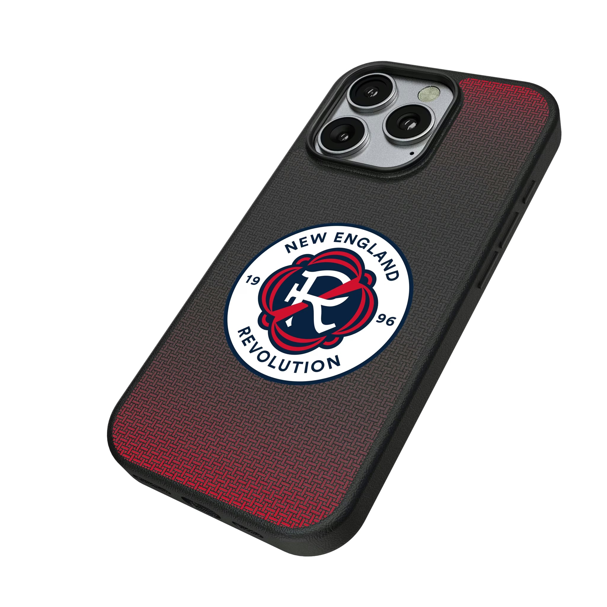 New England Revolution Linen iPhone MagSafe Compatible Phone Case for Apple iPhone - Isometric View