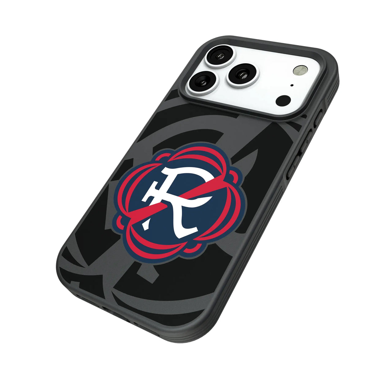 New England Revolution Monocolor Tilt iPhone Bump Phone Case for Apple iPhone - Isometric View#Device_iPhone 18 Pro