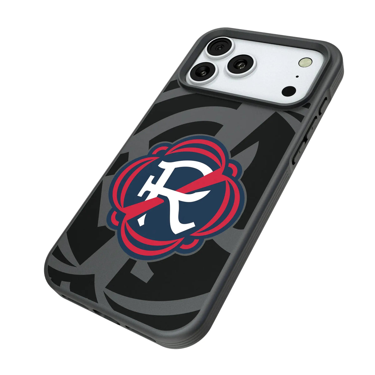 New England Revolution Monocolor Tilt iPhone Bump Phone Case for Apple iPhone - Isometric View#Device_iPhone 18 Pro Max