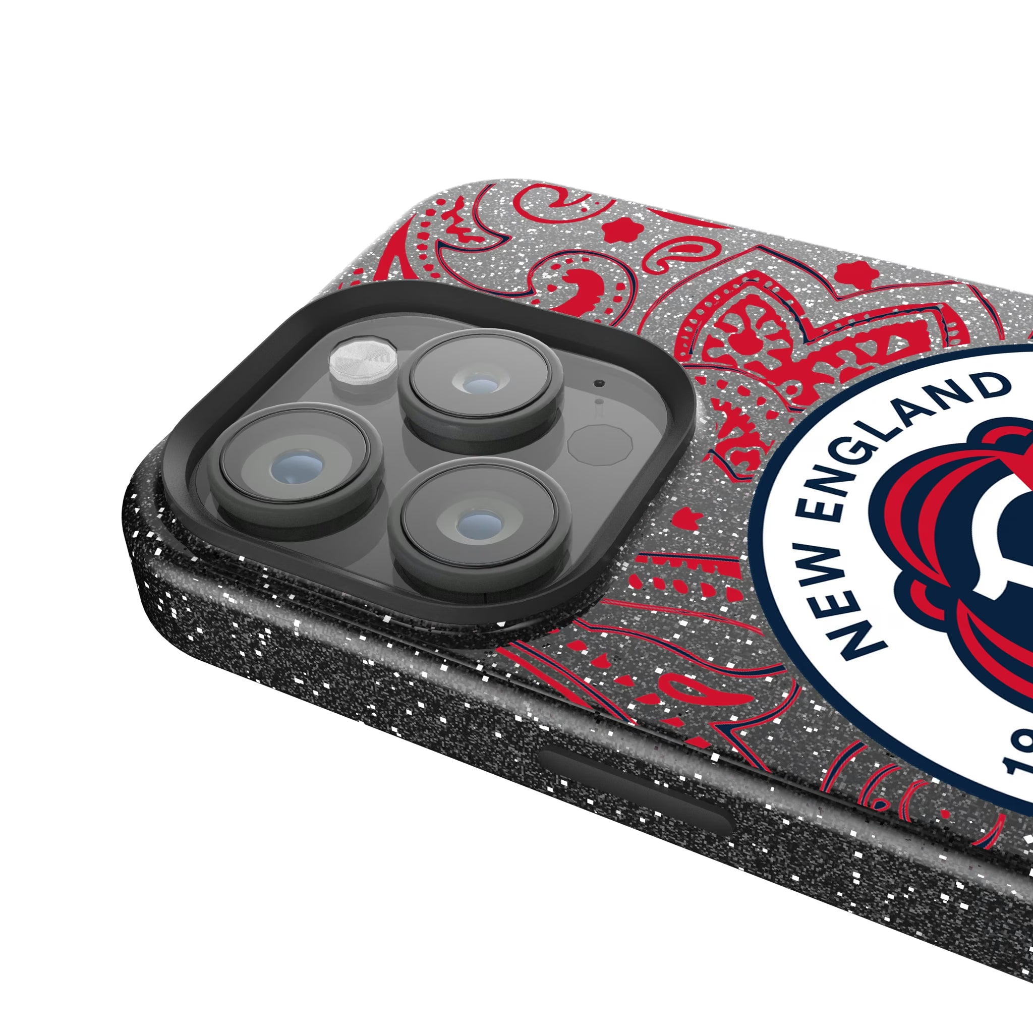 New England Revolution Paisley iPhone Bling Phone Case for Apple iPhone - Detail