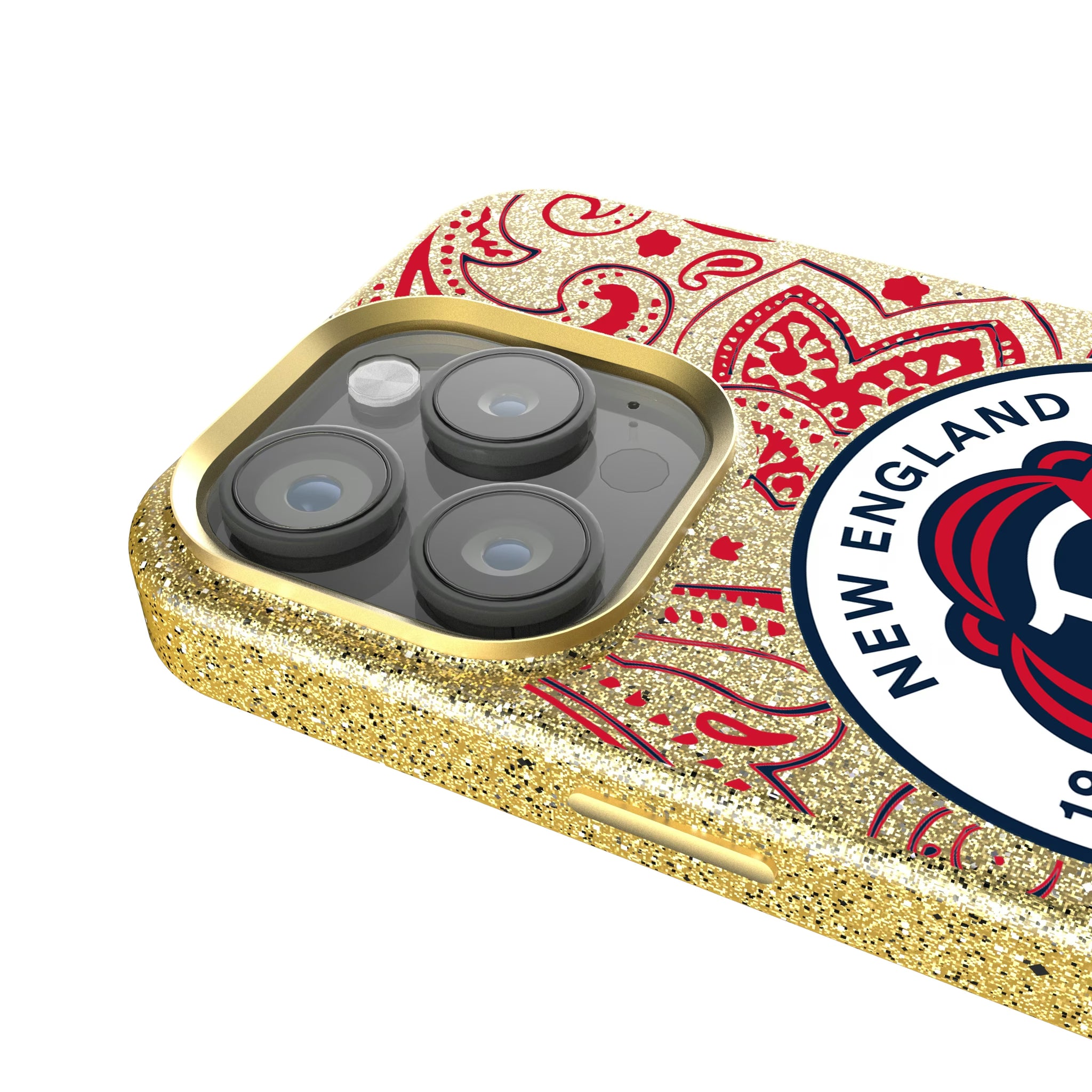 New England Revolution Paisley iPhone Bling Phone Case for Apple iPhone - Detail