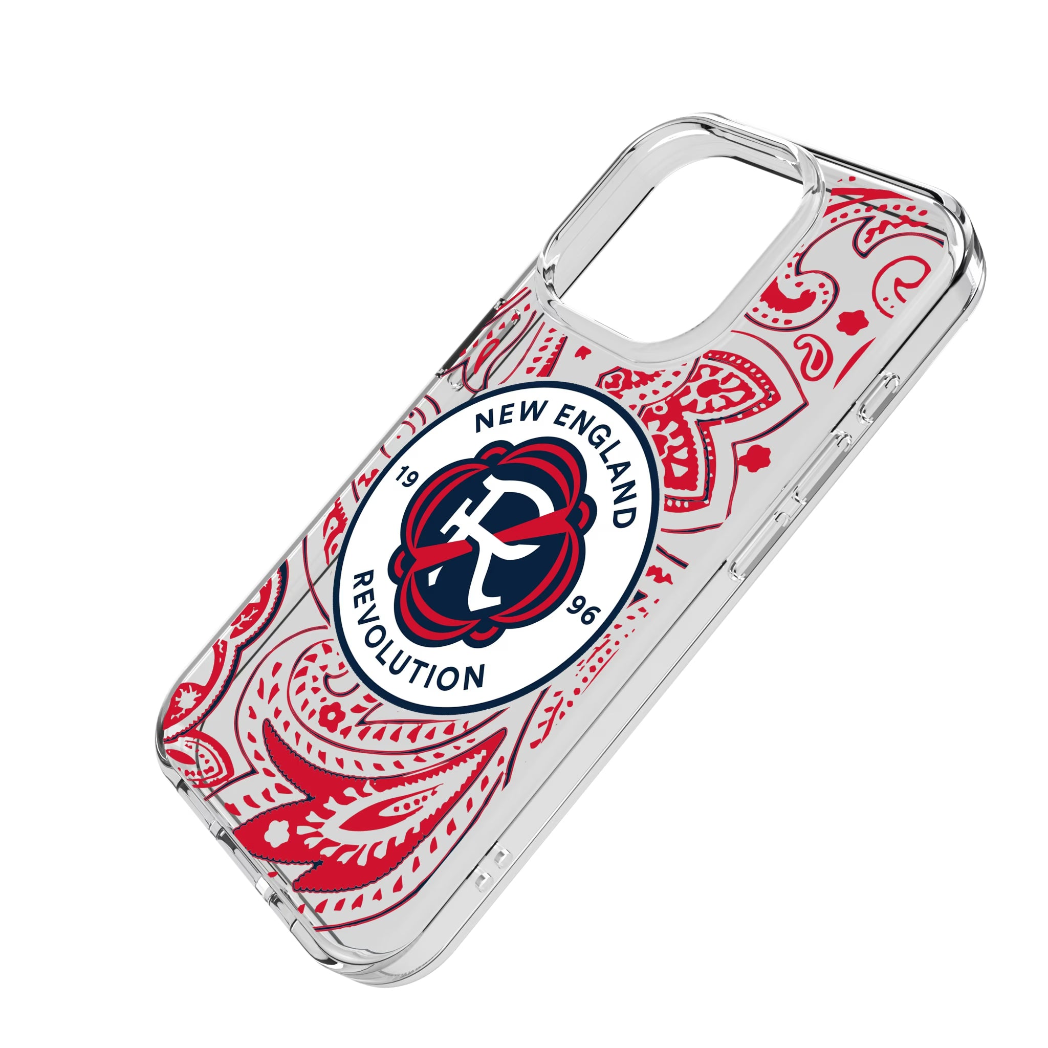 New England Revolution Paisley iPhone Clear Phone Case for Apple iPhone - Isometric View