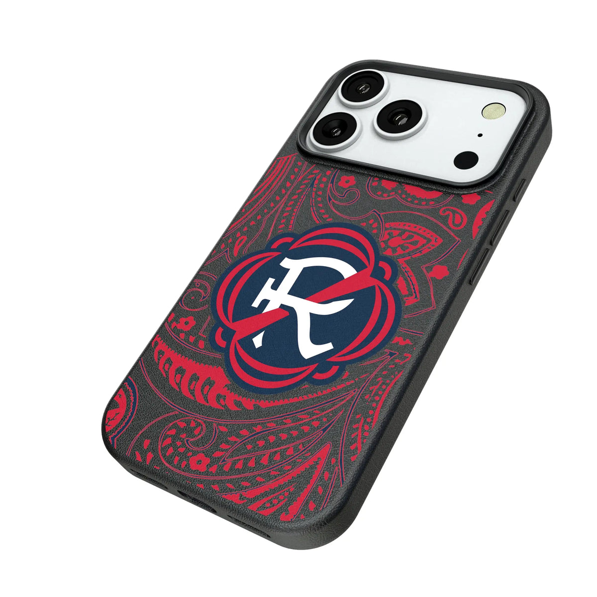 New England Revolution Paisley iPhone MagSafe Compatible Phone Case for Apple iPhone - Isometric View#Device_iPhone 18 Pro