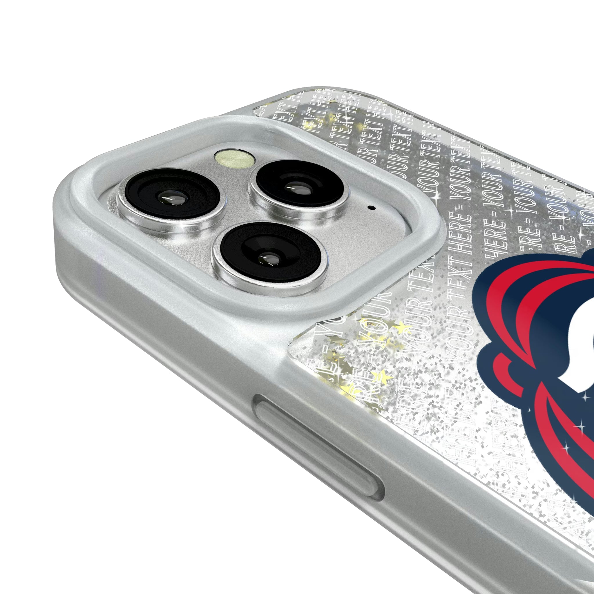 New England Revolution Personalized EndZone Plus iPhone Glitter Phone Case for Apple iPhone - Detail#Device_iPhone 16 Pro