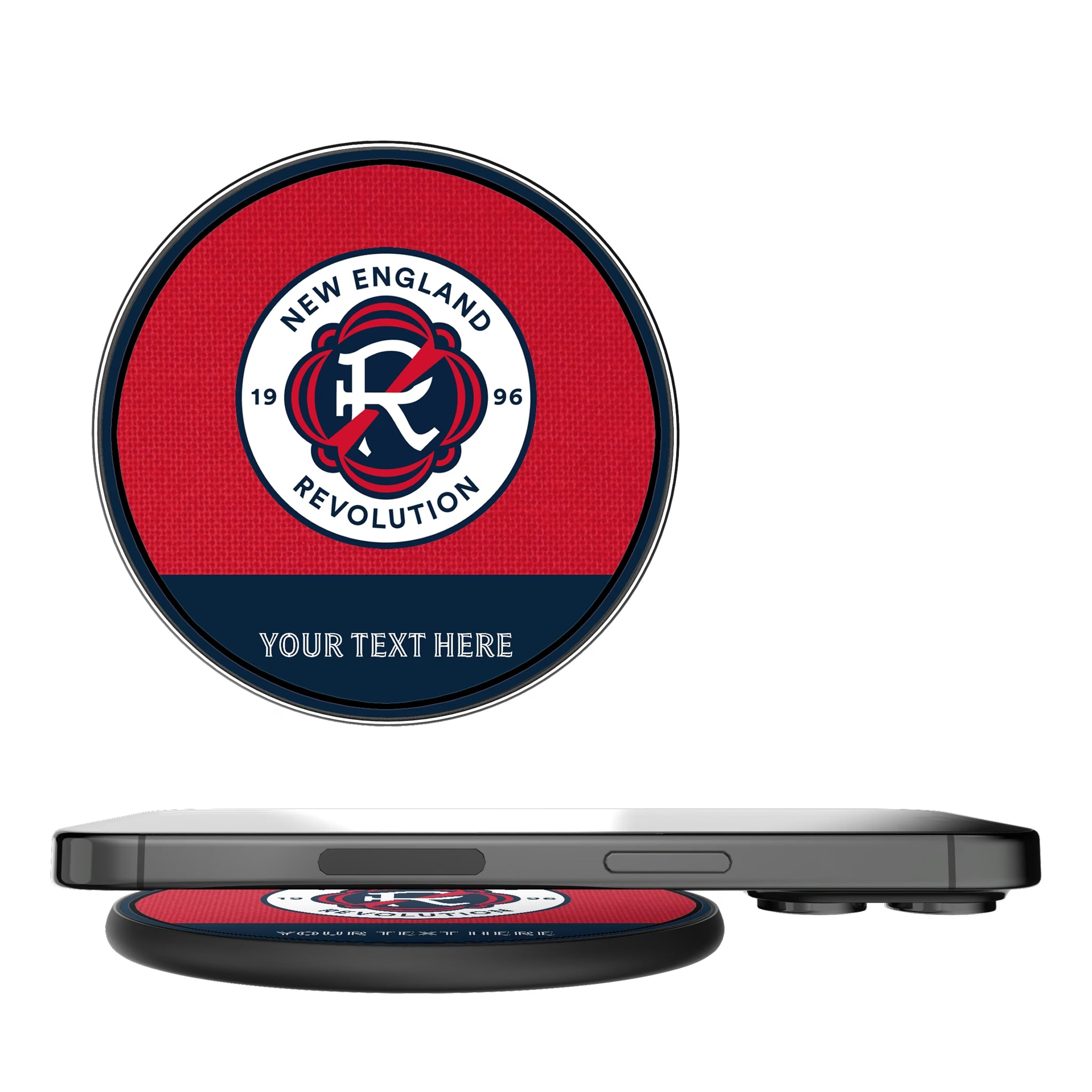 New England Revolution Personalized Endzone Solid 15-Watt Wireless Charger