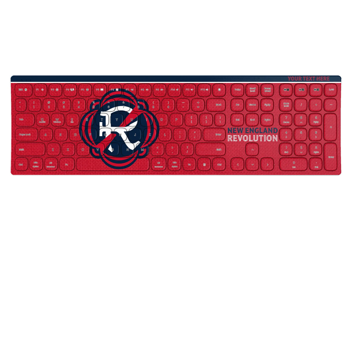 New England Revolution Personalized Endzone Solid KKB605 Curved Wireless Keyboard
