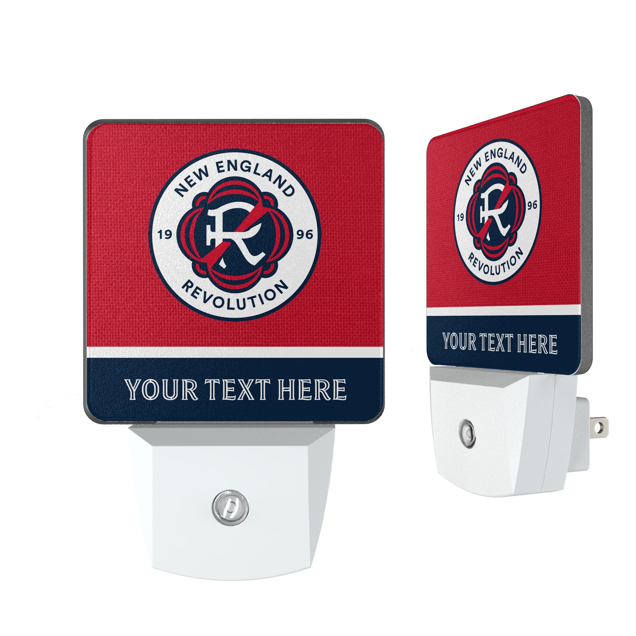 New England Revolution Personalized Endzone Solid Night Light 2-Pack
