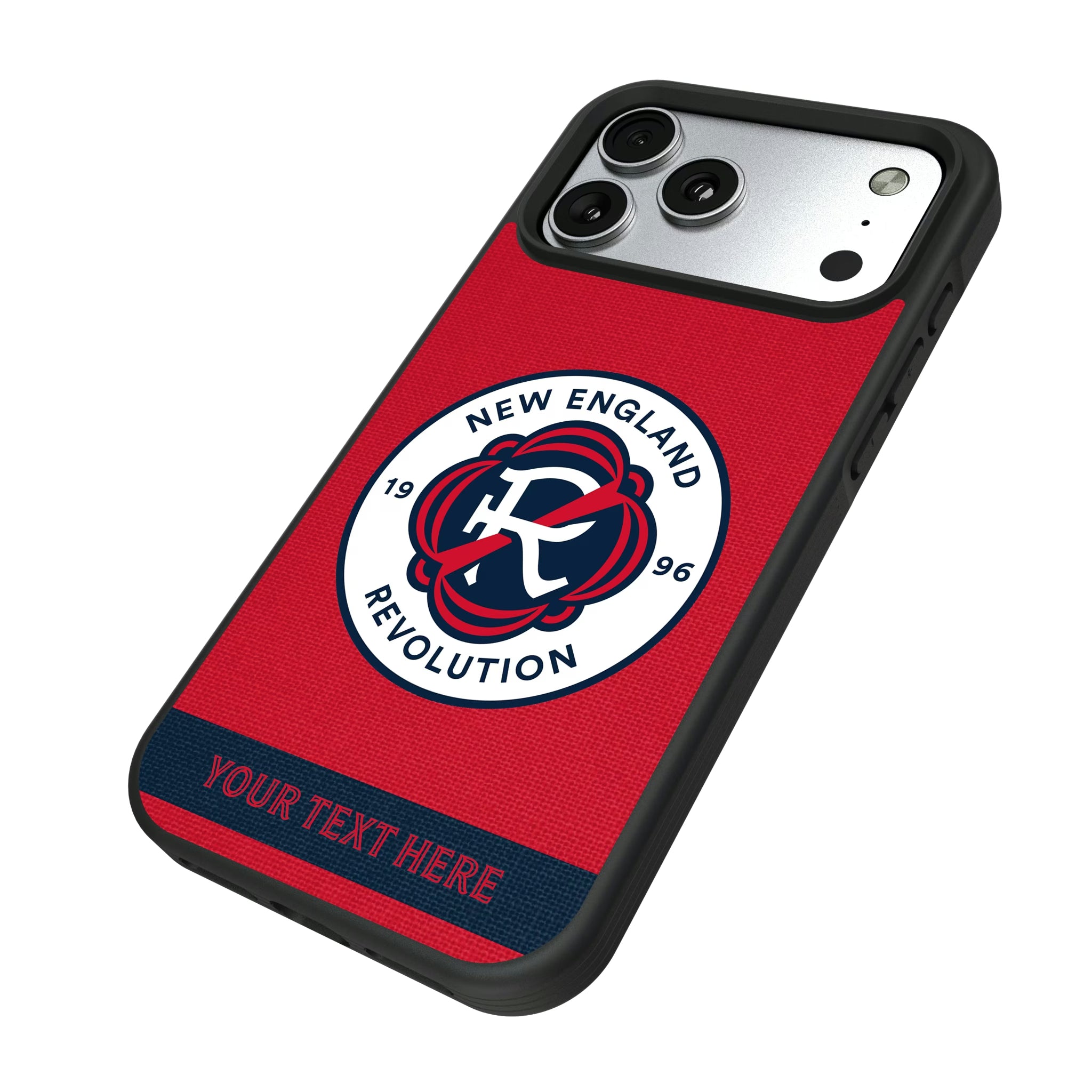 New England Revolution Personalized Stripe iPhone Bump Phone Case for Apple iPhone - Isometric View#Device_iPhone 17 Pro Max