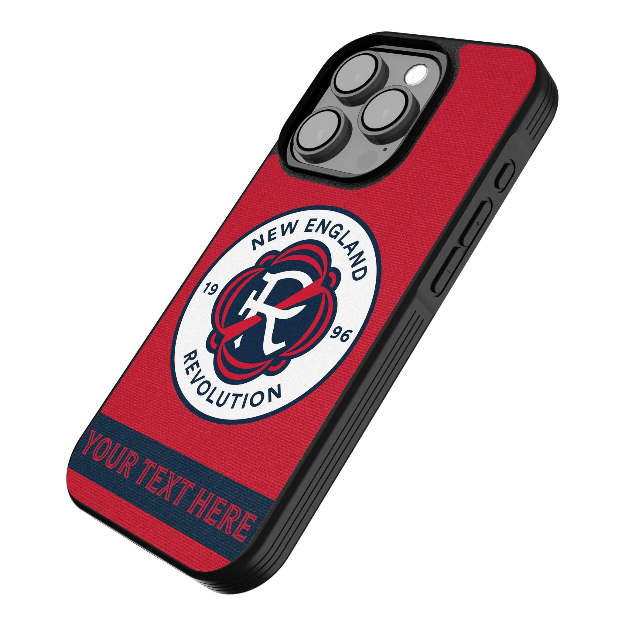 New England Revolution Personalized Stripe iPhone Bump Phone Case for Apple iPhone - Isometric View