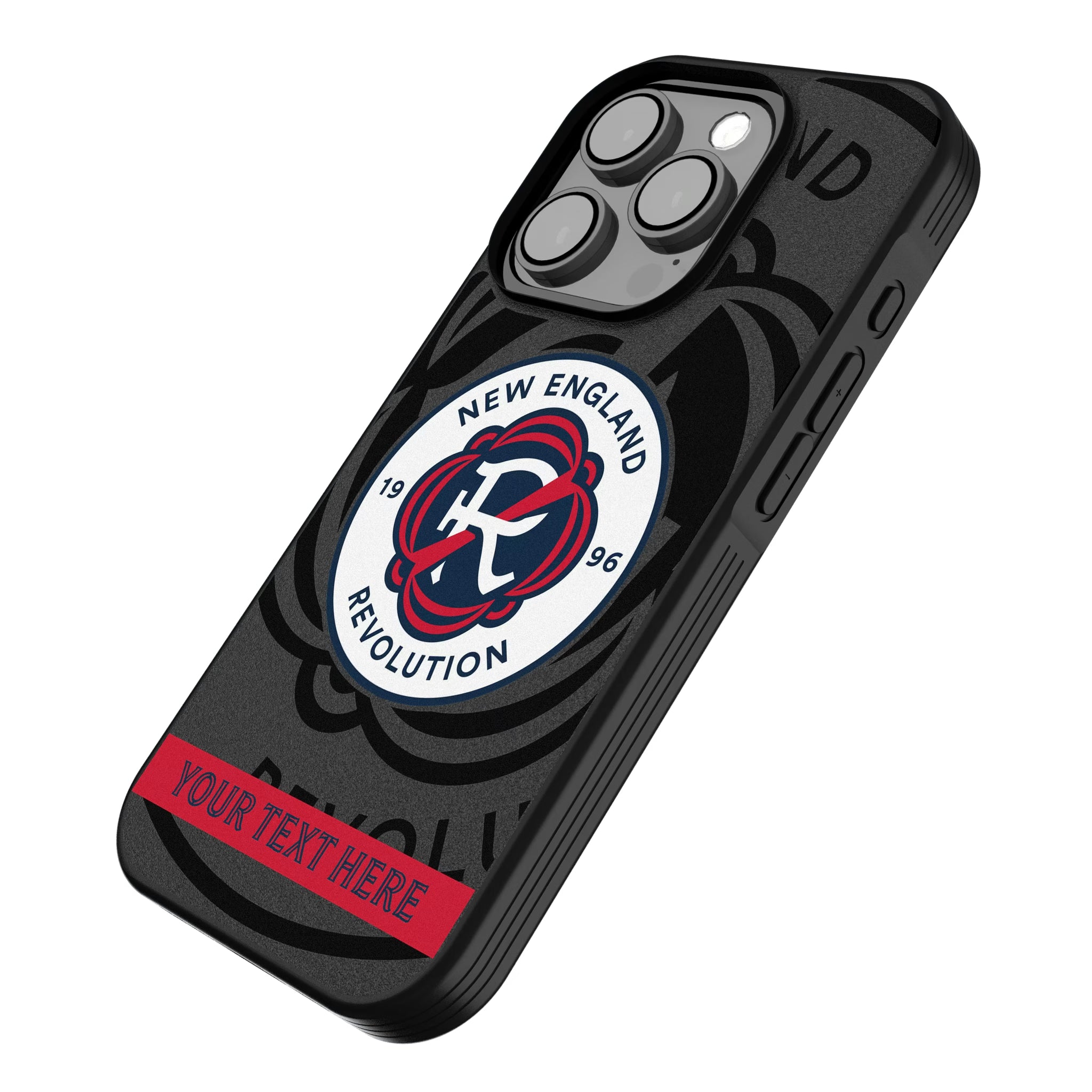 New England Revolution Personalized Tilt iPhone Bump Phone Case for Apple iPhone - Isometric View
