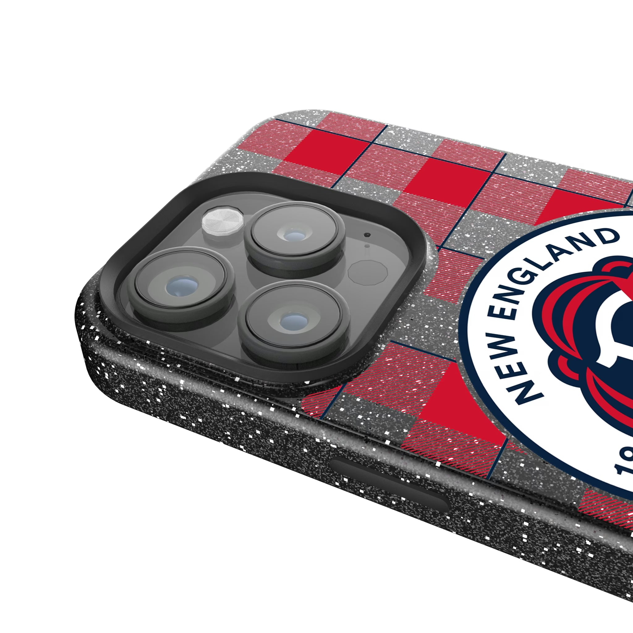 New England Revolution Plaid iPhone Bling Phone Case for Apple iPhone - Detail