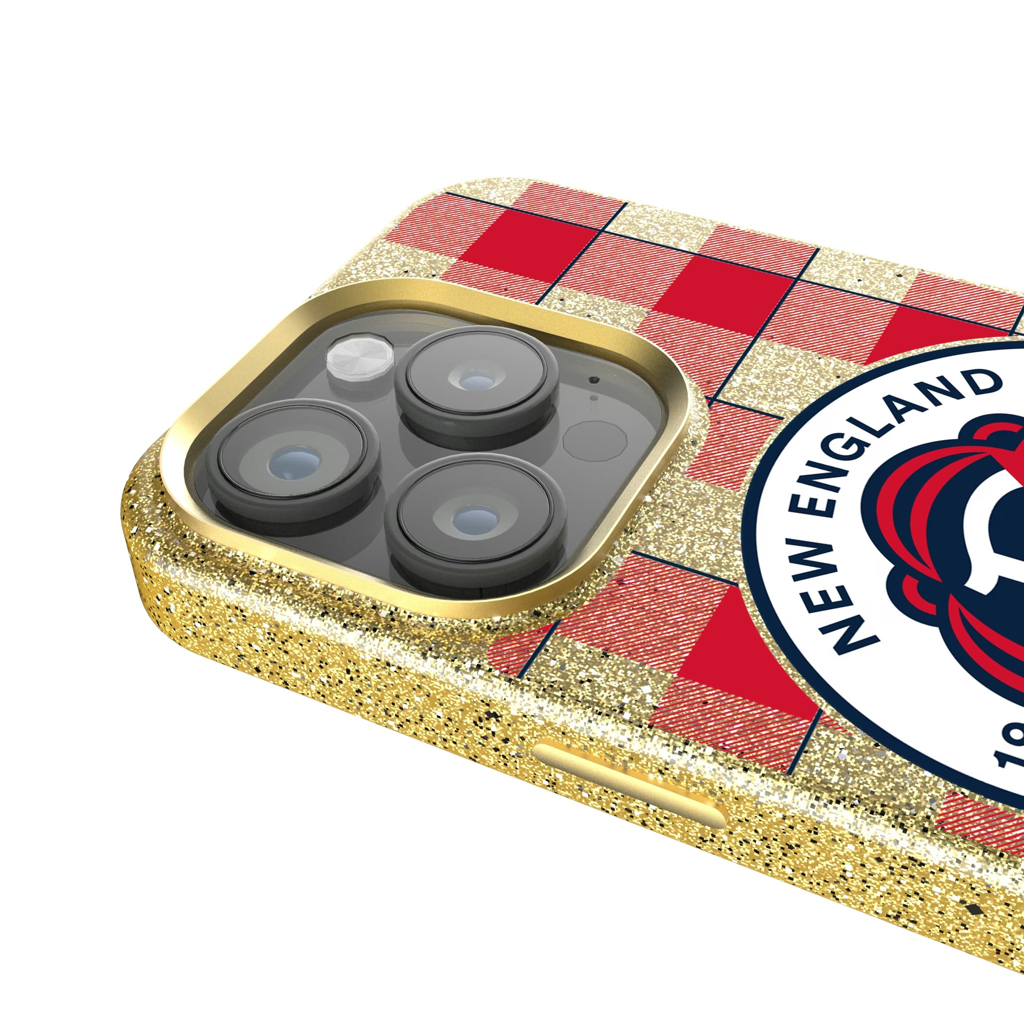 New England Revolution Plaid iPhone Bling Phone Case for Apple iPhone - Detail