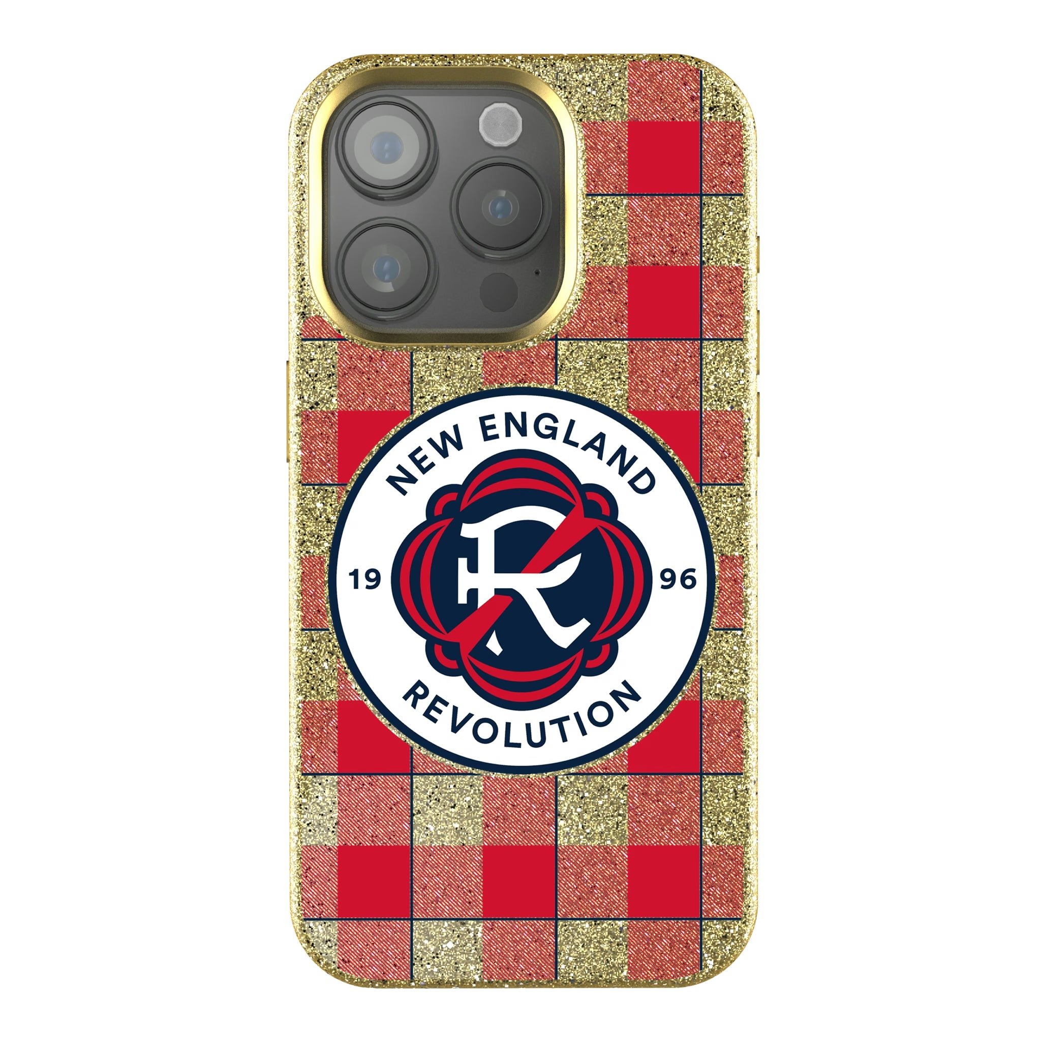 New England Revolution Plaid iPhone Bling Phone Case for Apple iPhone