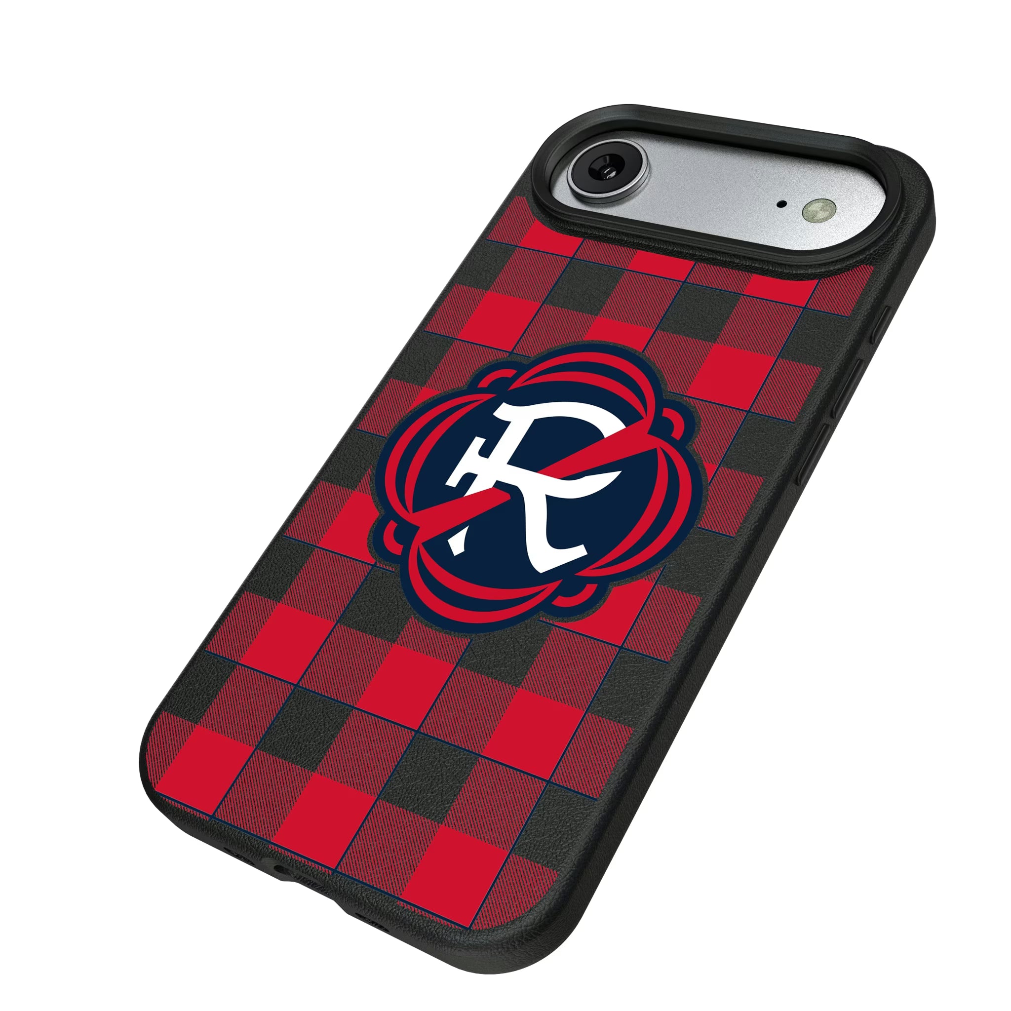 New England Revolution Plaid iPhone MagSafe Compatible Phone Case for Apple iPhone - Isometric View#Device_iPhone Air