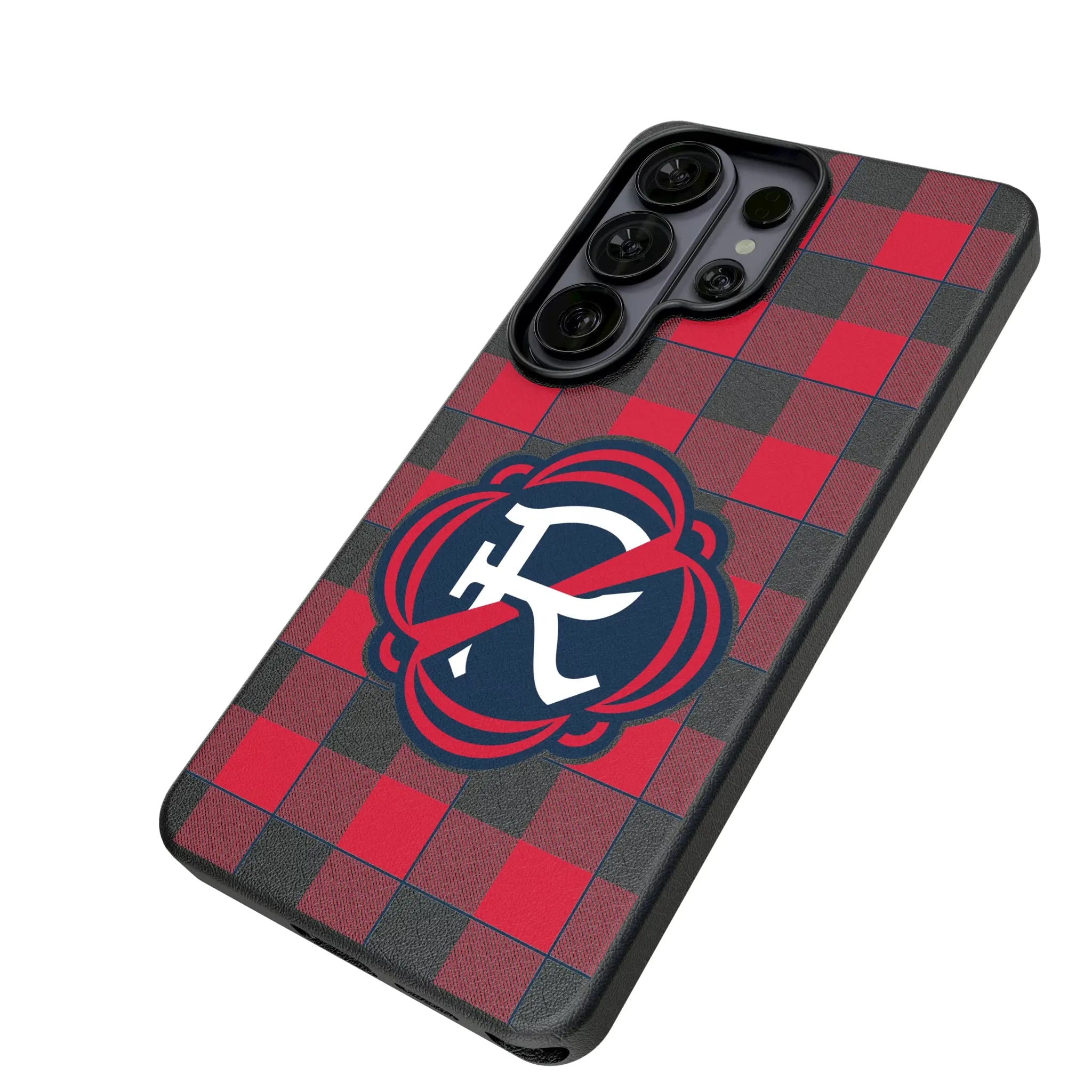 New England Revolution Plaid Galaxy MagSafe Compatible Phone Case for Samsung Galaxy - Isometric View#Device_Galaxy S26 Ultra