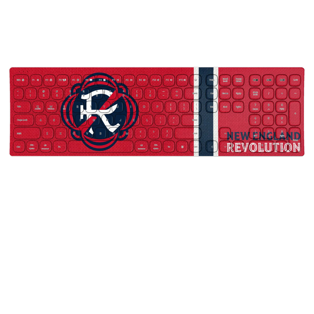 New England Revolution Stripe KKB605 Curved Wireless Keyboard