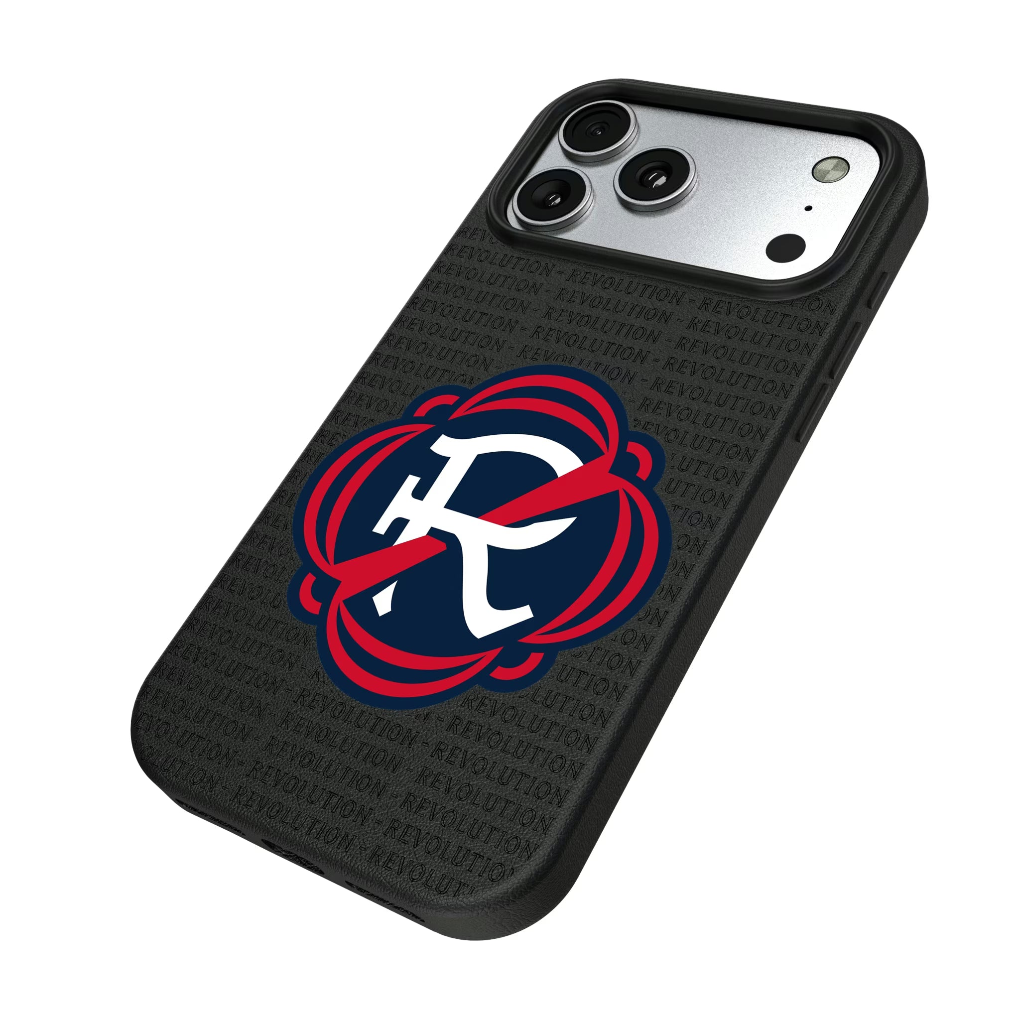 New England Revolution Text Backdrop iPhone MagSafe Compatible Phone Case for Apple iPhone - Isometric View#Device_iPhone 17 Pro Max