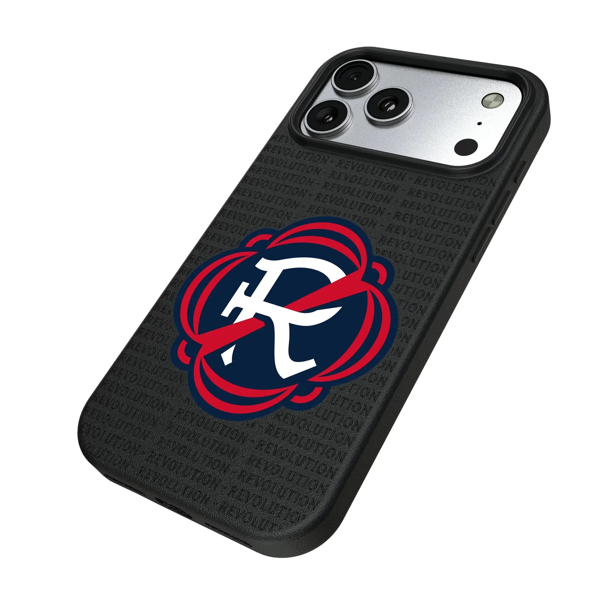 New England Revolution Text Backdrop iPhone MagSafe Compatible Phone Case for Apple iPhone - Isometric View#Device_iPhone 17 Pro Max