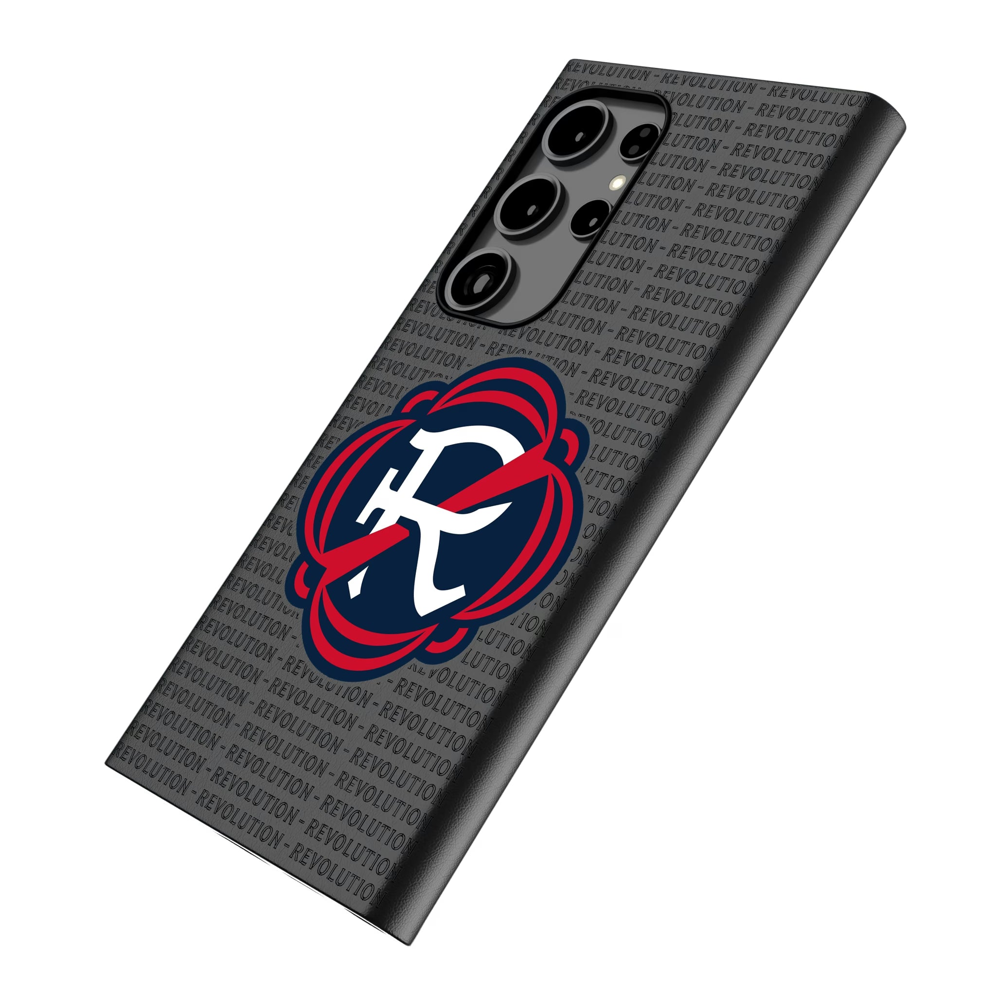 New England Revolution Text Backdrop Galaxy MagSafe Compatible Phone Case for Samsung Galaxy - Isometric View
