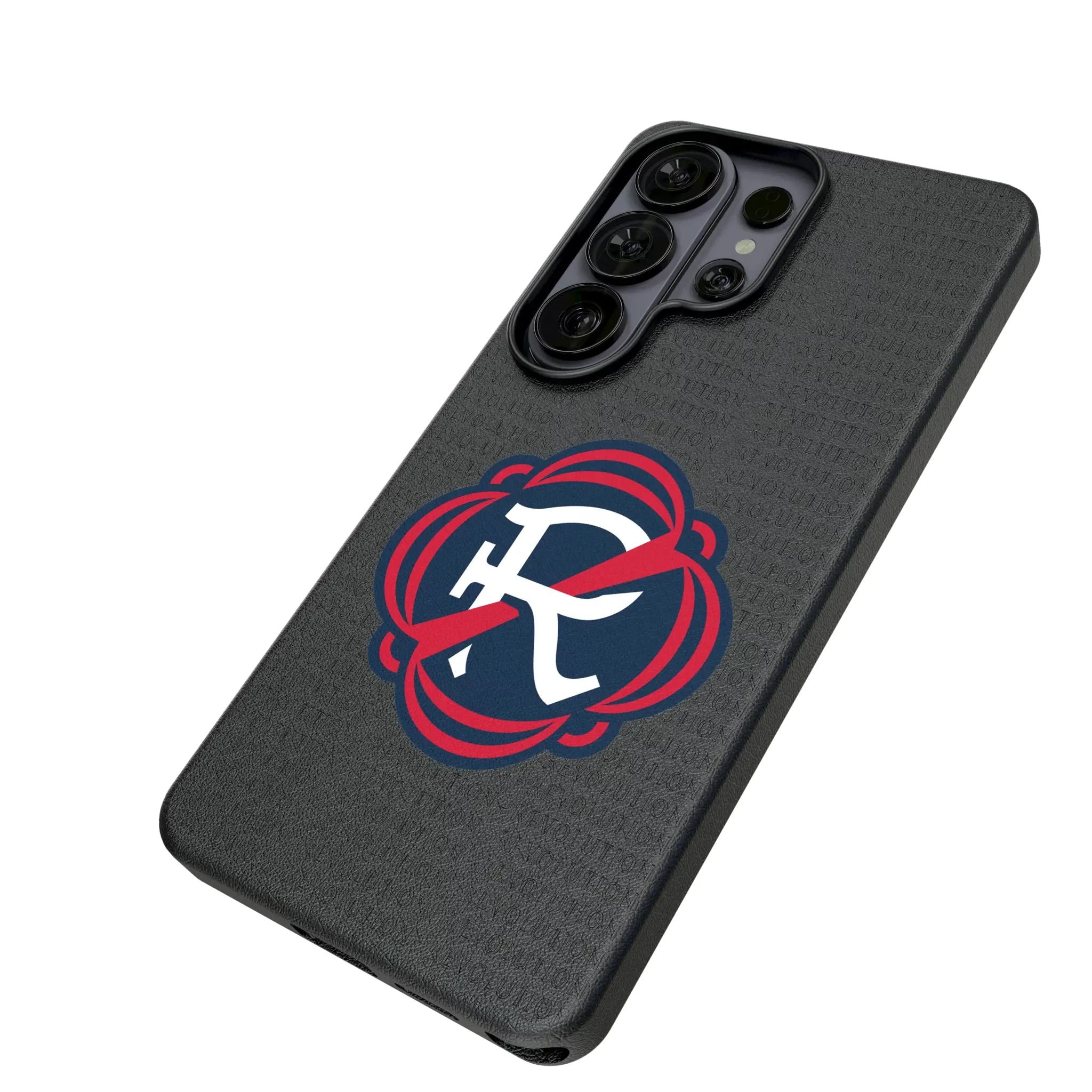 New England Revolution Text Backdrop Galaxy MagSafe Compatible Phone Case for Samsung Galaxy - Isometric View#Device_Galaxy S26 Ultra