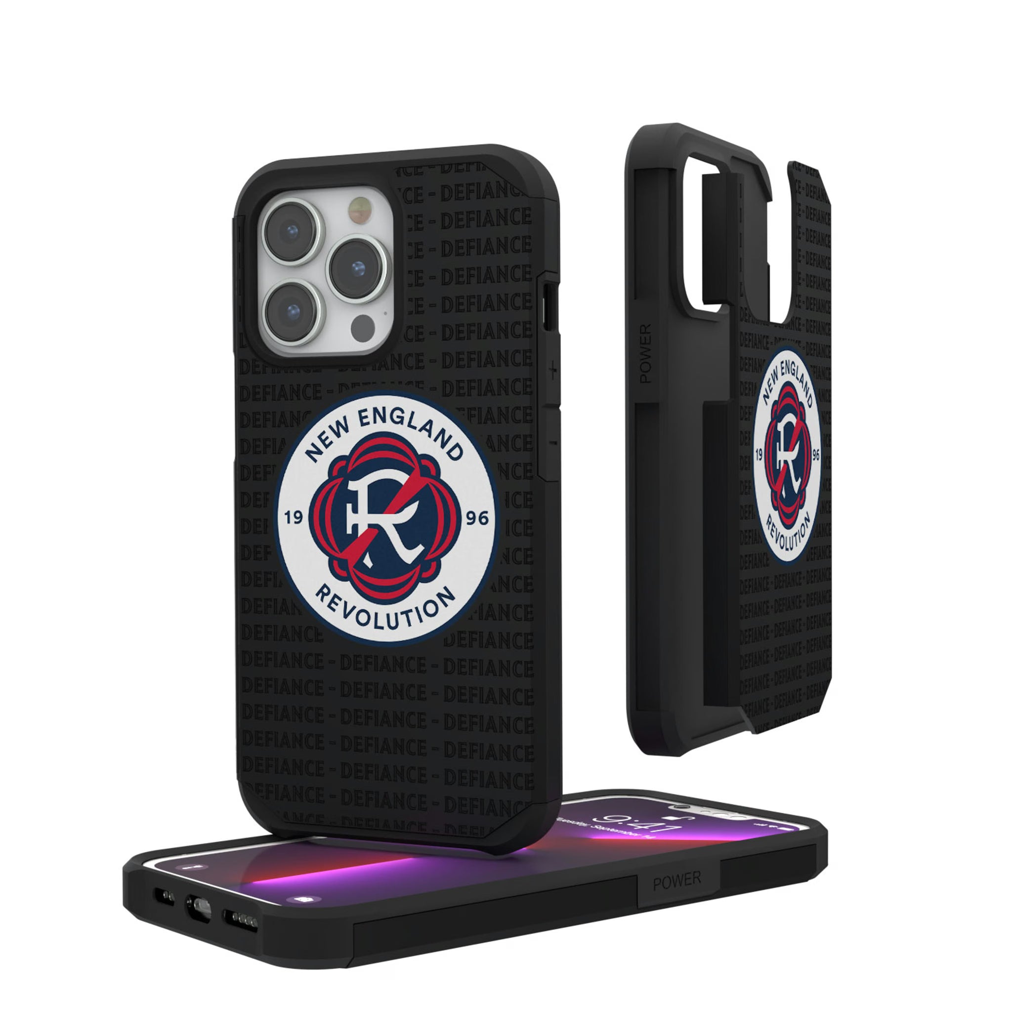 New England Revolution Text Backdrop iPhone Rugged Phone Case for Apple iPhone