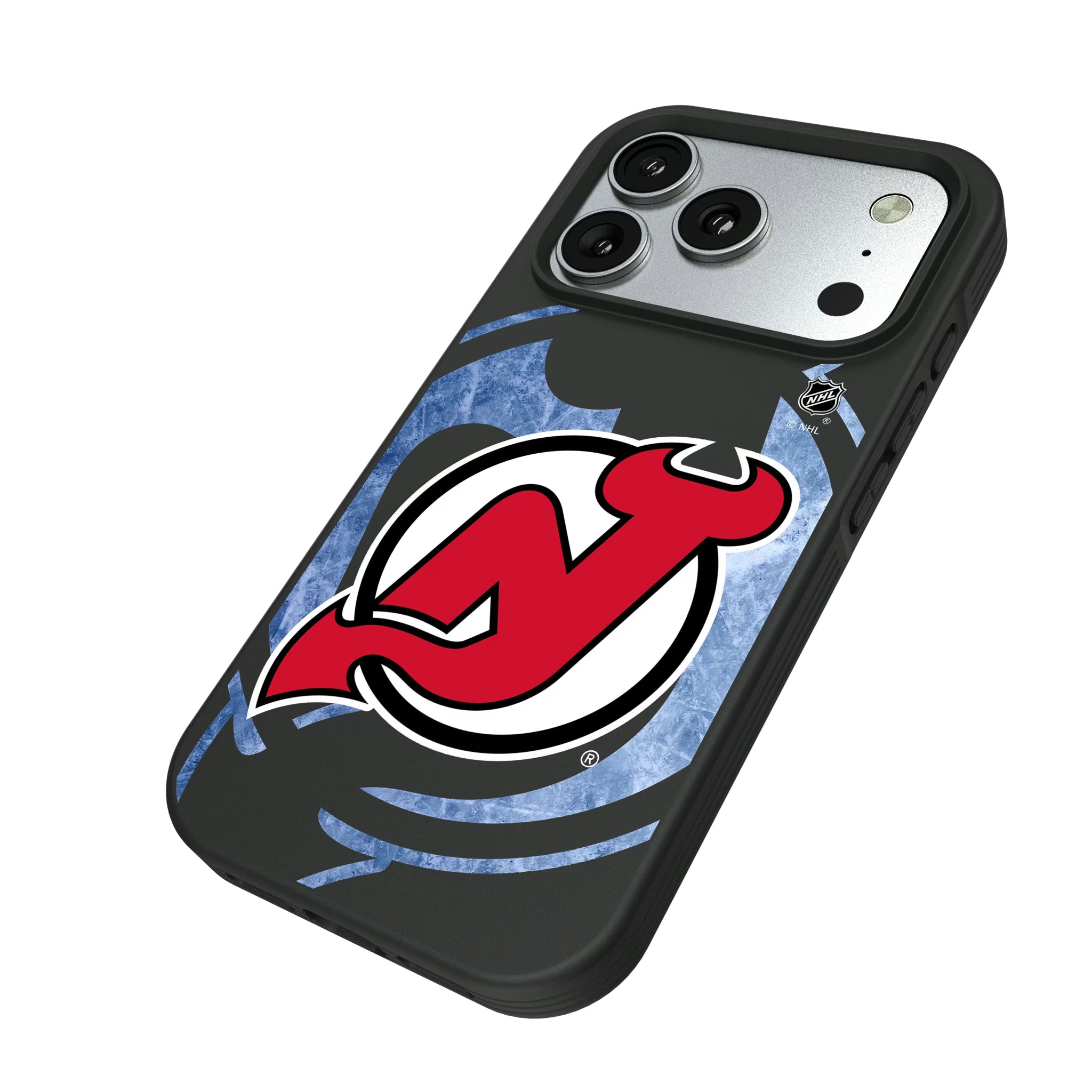 New Jersey Devils Ice Tilt iPhone Bump Phone Case for Apple iPhone - Isometric View#Device_iPhone 17 Pro