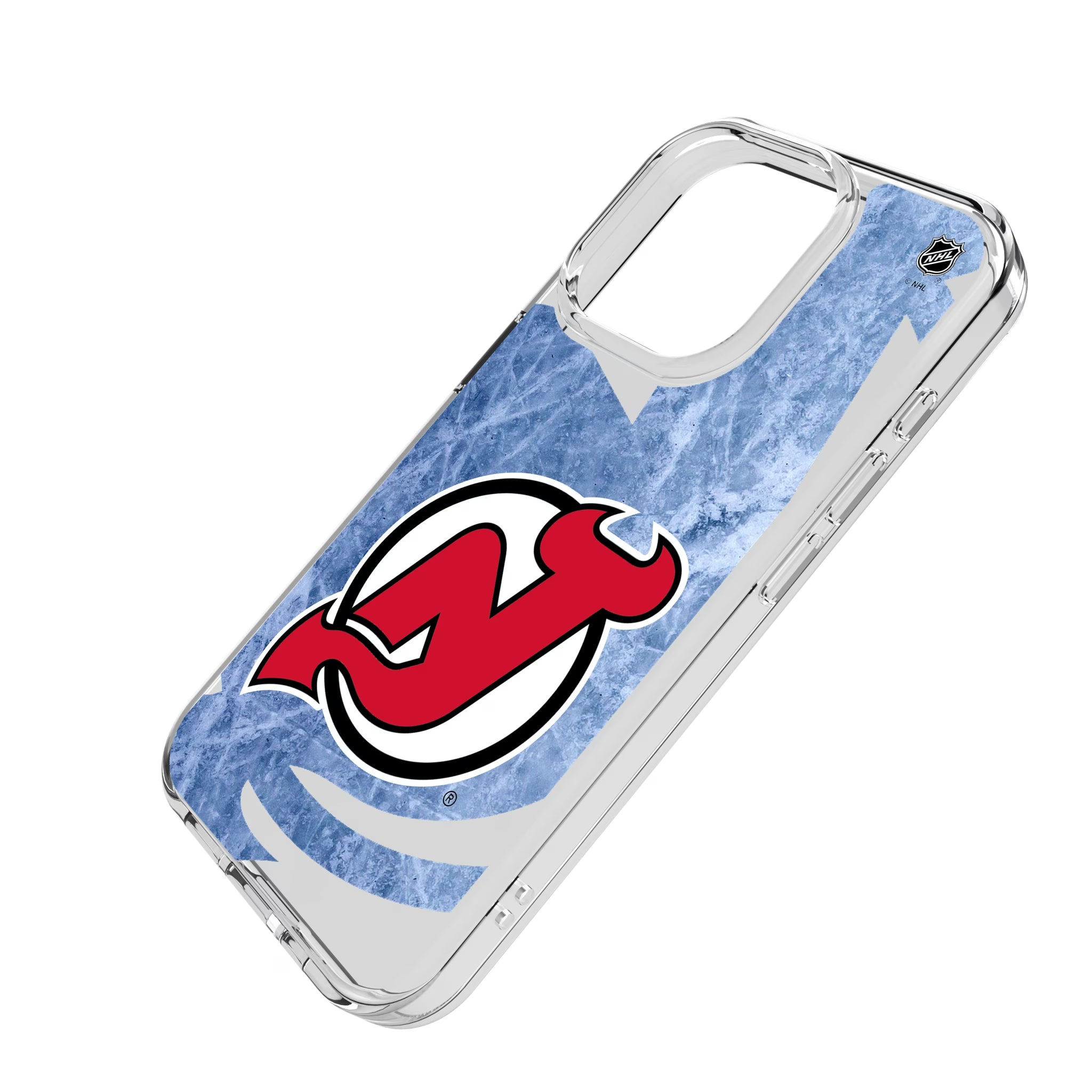 New Jersey Devils Ice Tilt iPhone Clear Phone Case for Apple iPhone - Isometric View