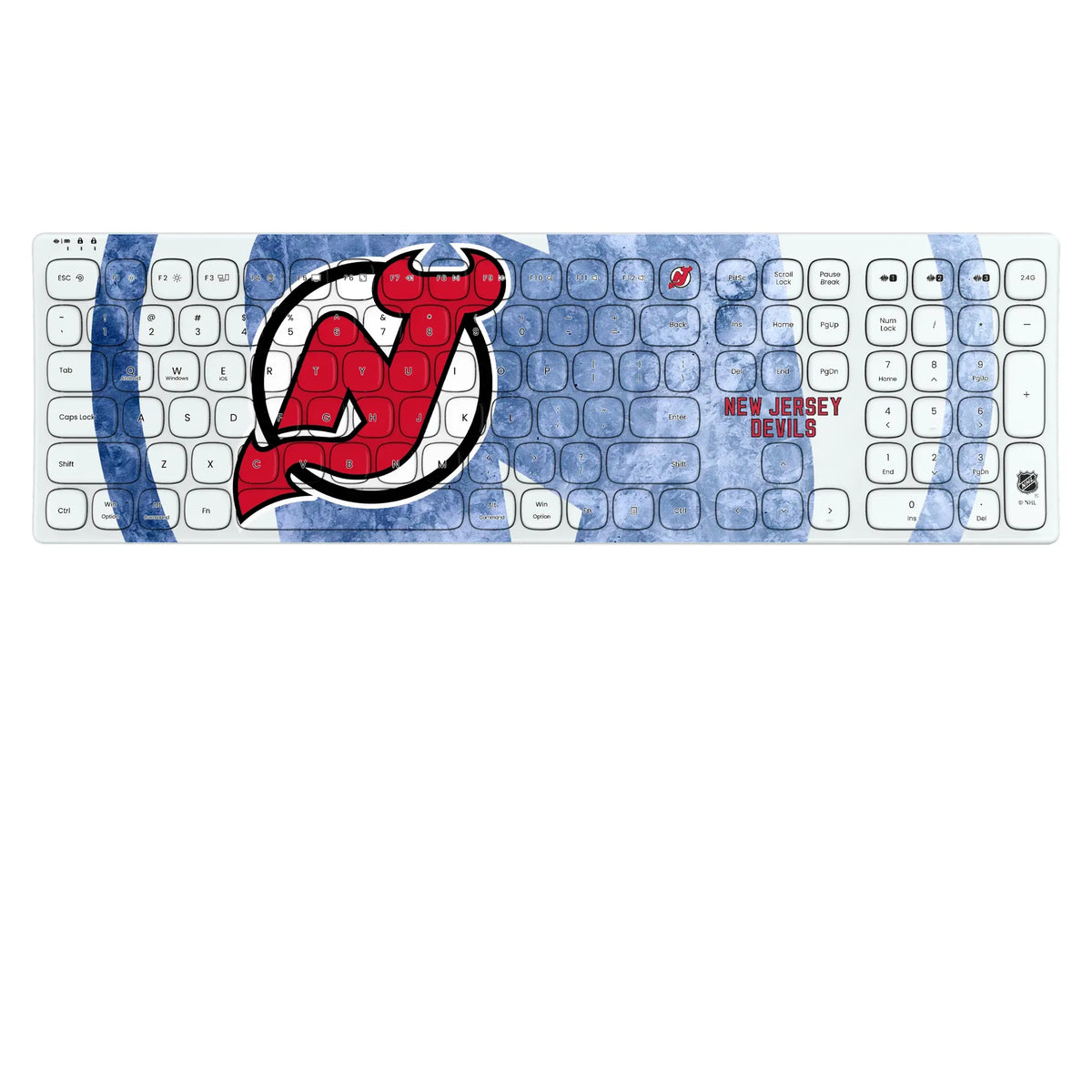 New Jersey Devils Ice Tilt KKB605 Curved Wireless Keyboard