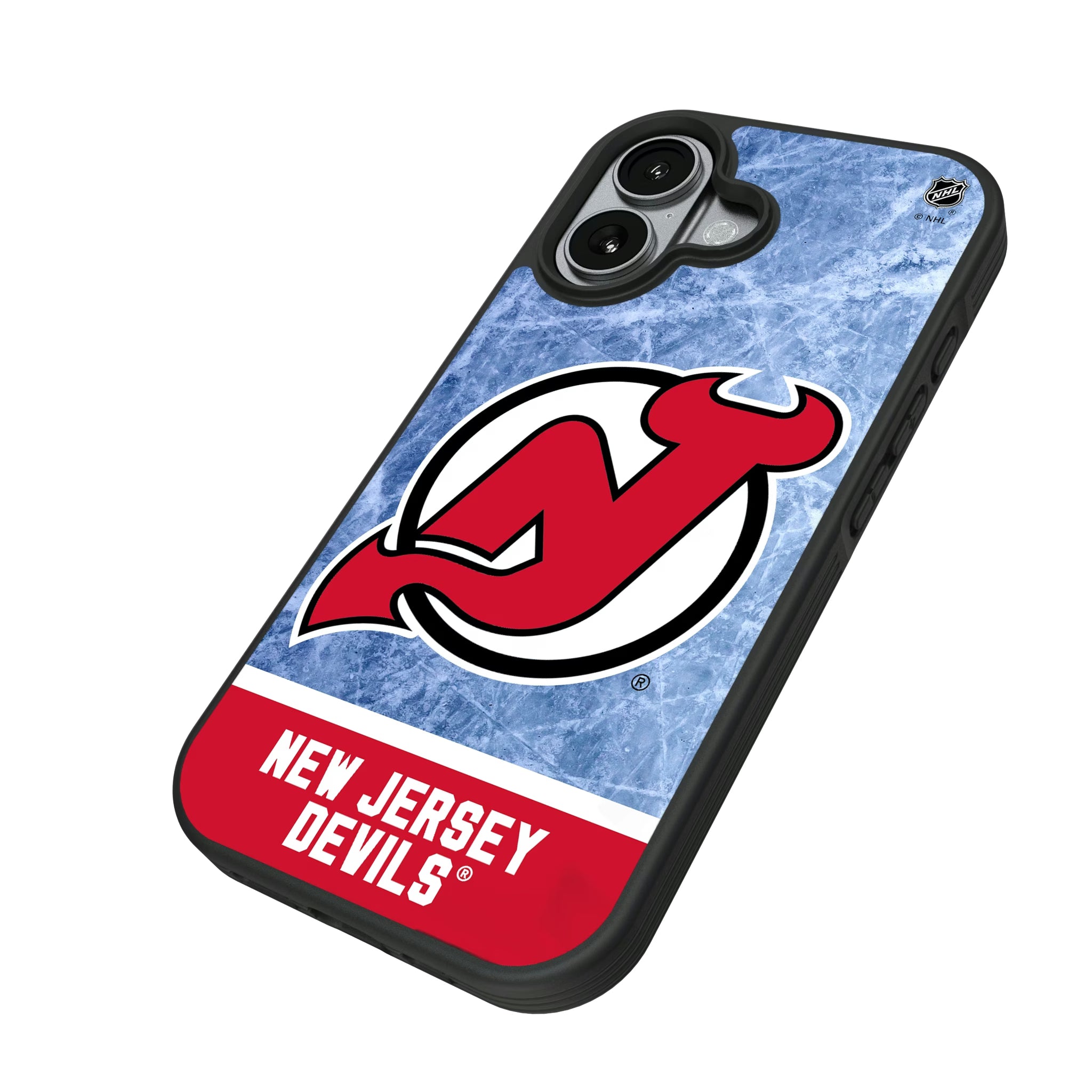 New Jersey Devils Ice Wordmark iPhone Bump Phone Case for Apple iPhone - Isometric View#Device_iPhone 17