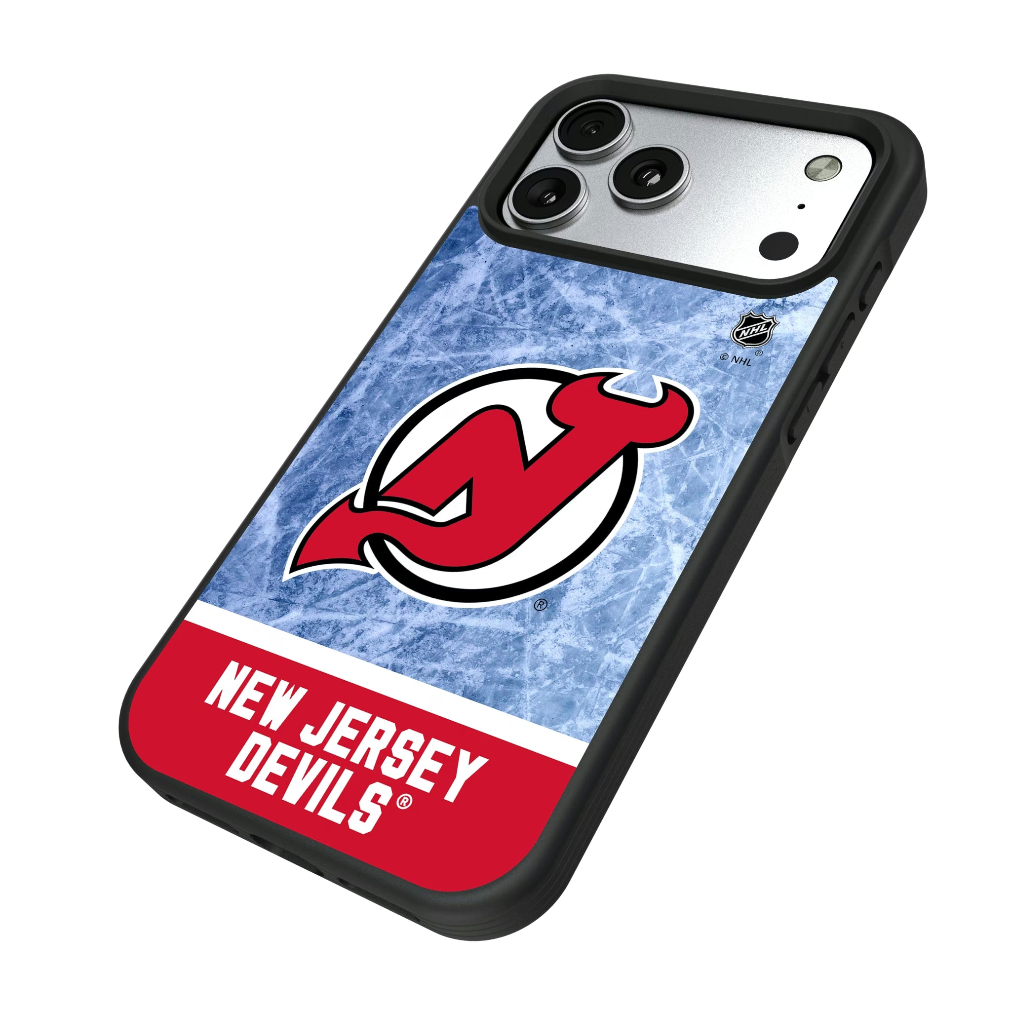 New Jersey Devils Ice Wordmark iPhone Bump Phone Case for Apple iPhone - Isometric View#Device_iPhone 17 Pro Max