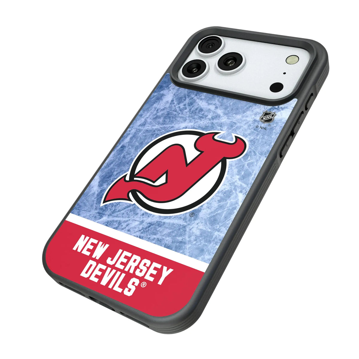 New Jersey Devils Ice Wordmark iPhone Bump Phone Case for Apple iPhone - Isometric View#Device_iPhone 18 Pro Max