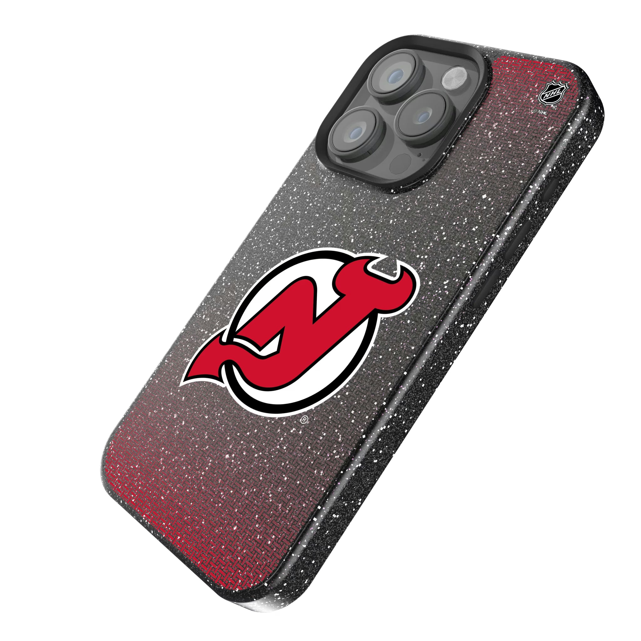 New Jersey Devils Linen iPhone Bling Phone Case for Apple iPhone - Isometric View