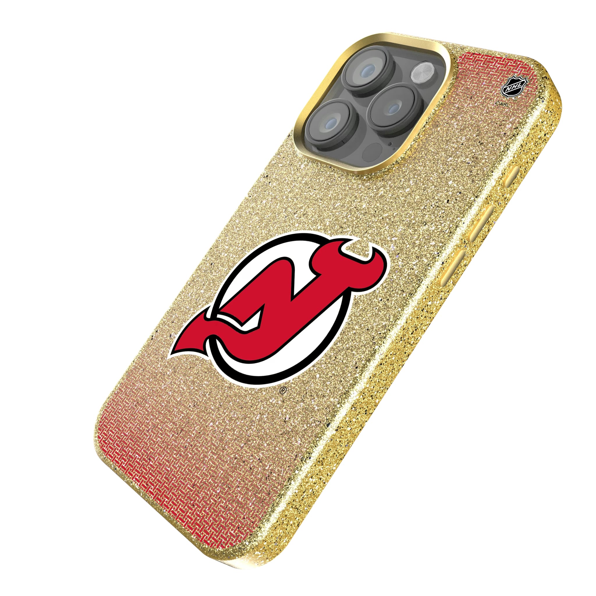 New Jersey Devils Linen iPhone Bling Phone Case for Apple iPhone - Isometric View
