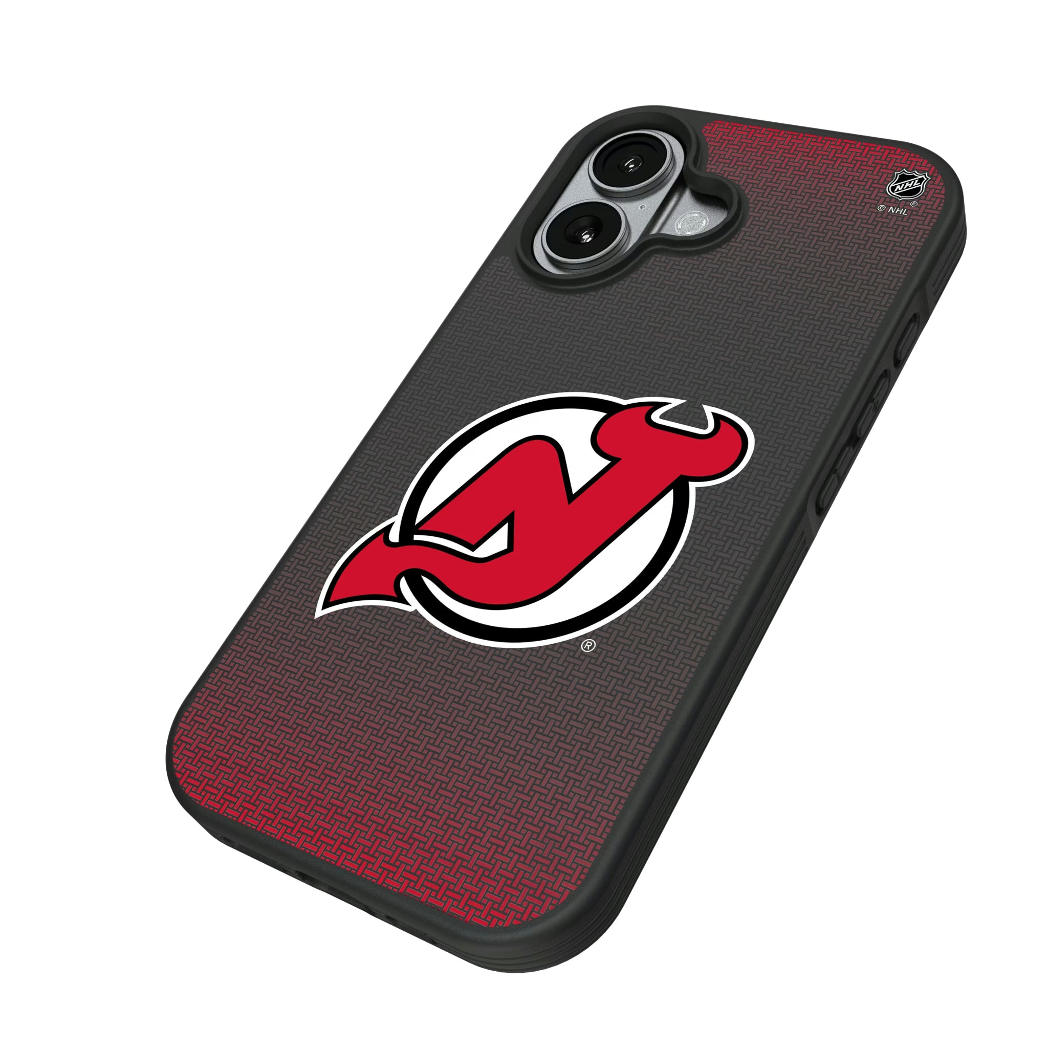 New Jersey Devils Linen iPhone Bump Phone Case for Apple iPhone - Isometric View#Device_iPhone 17